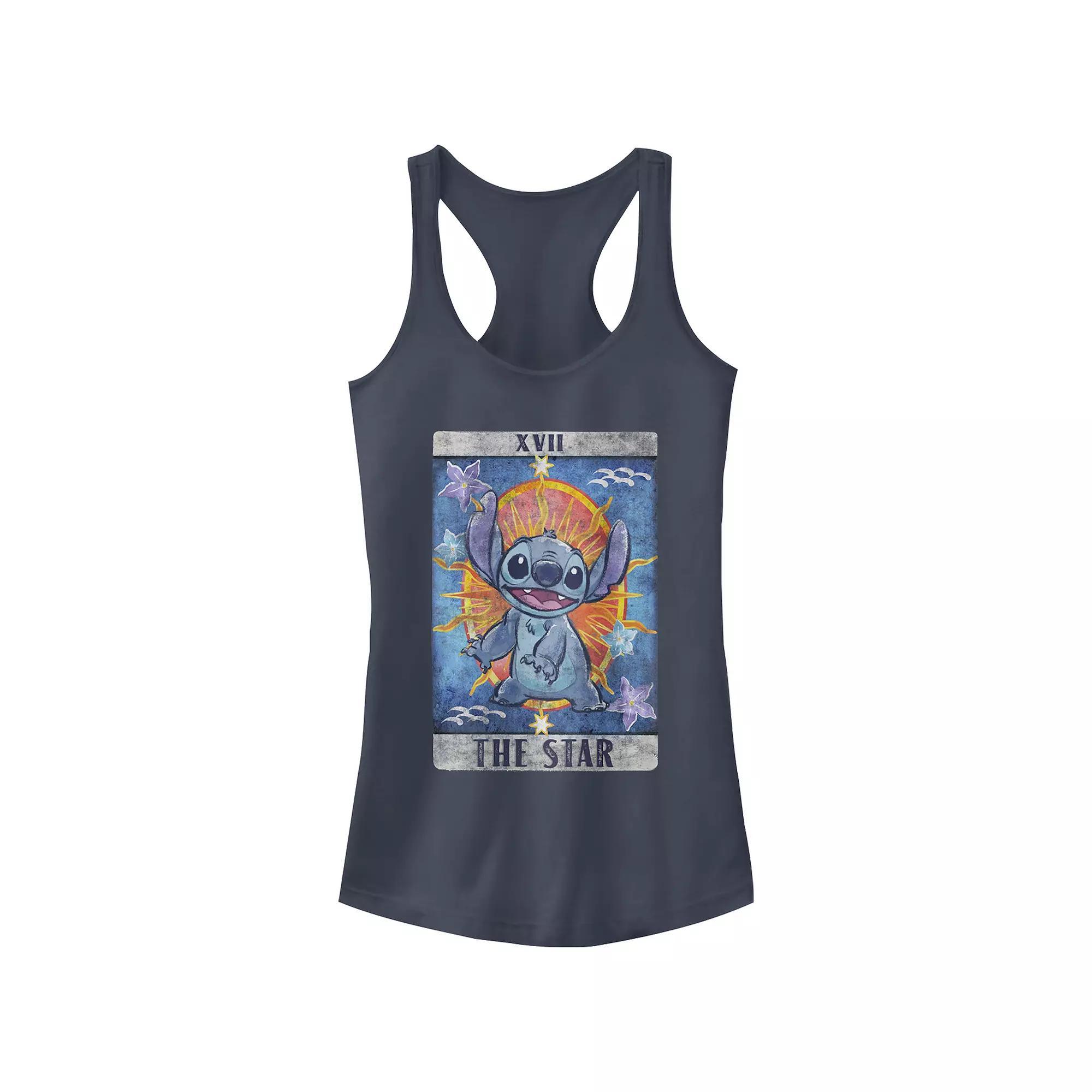 Juniors' Disney's Lilo & Stitch Tarot Card The Star Tank Top, Women's, Size: XS, Blue Product Image