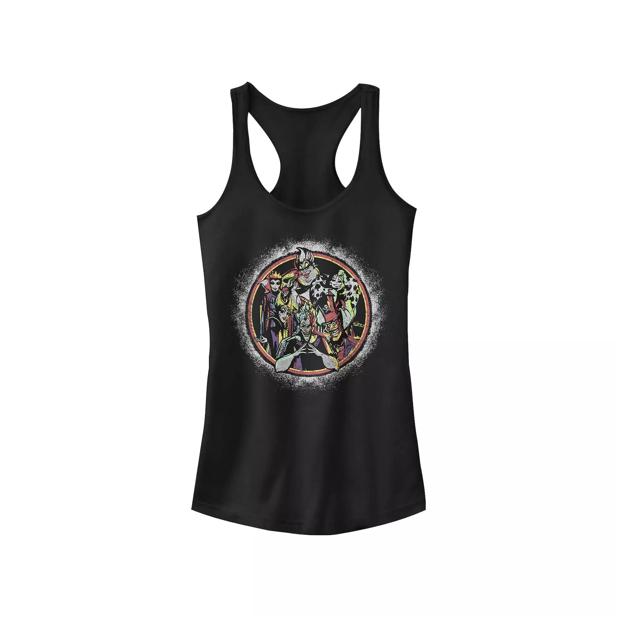 Disney Villains Glowing Badge Juniors' Racerback Tank Top, Girl's, Size: Small, Black Product Image