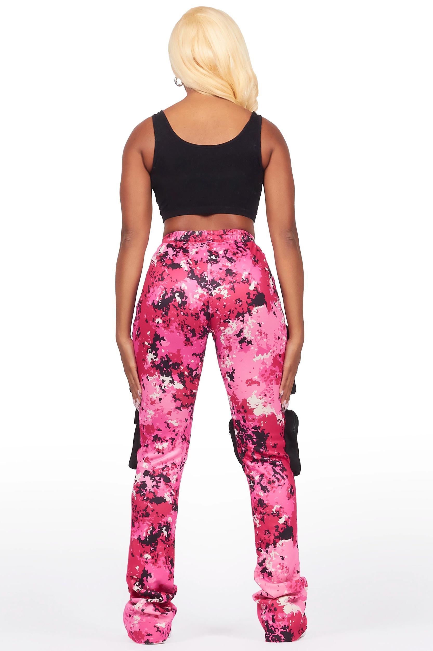 Norika Pink Digital Camo Stacked Track Pant Female Product Image