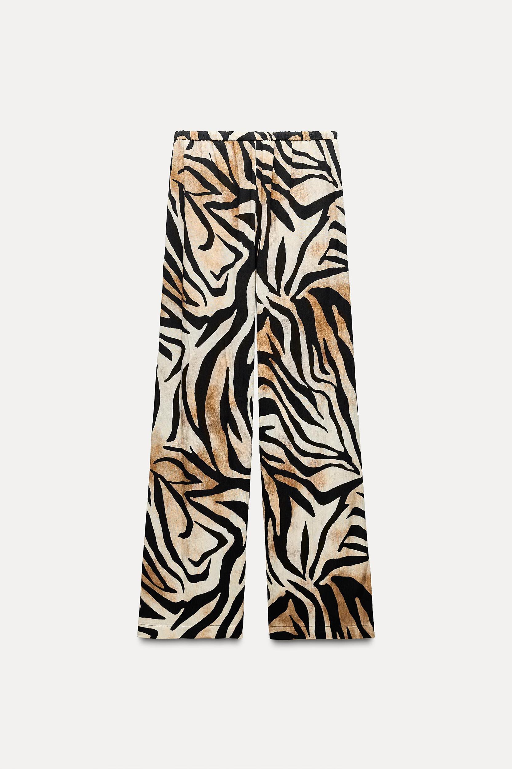 WIDE LEG ANIMAL PRINT PANTS Product Image