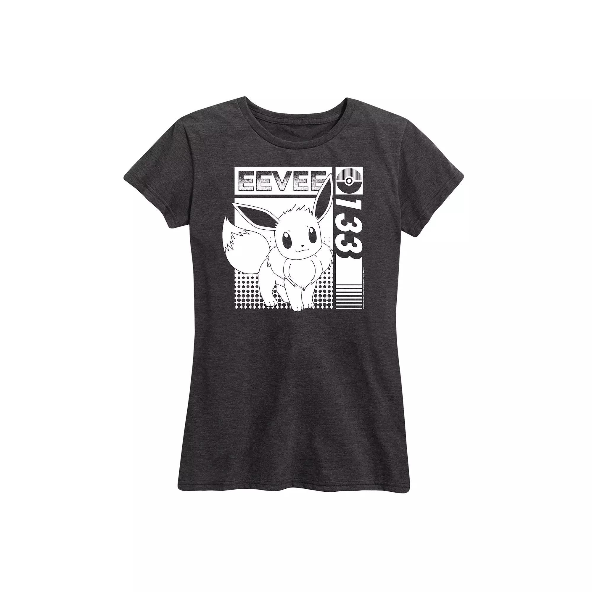 Plus Pokemon Eevee 133 Graphic Tee, Womens Heather Grey Product Image