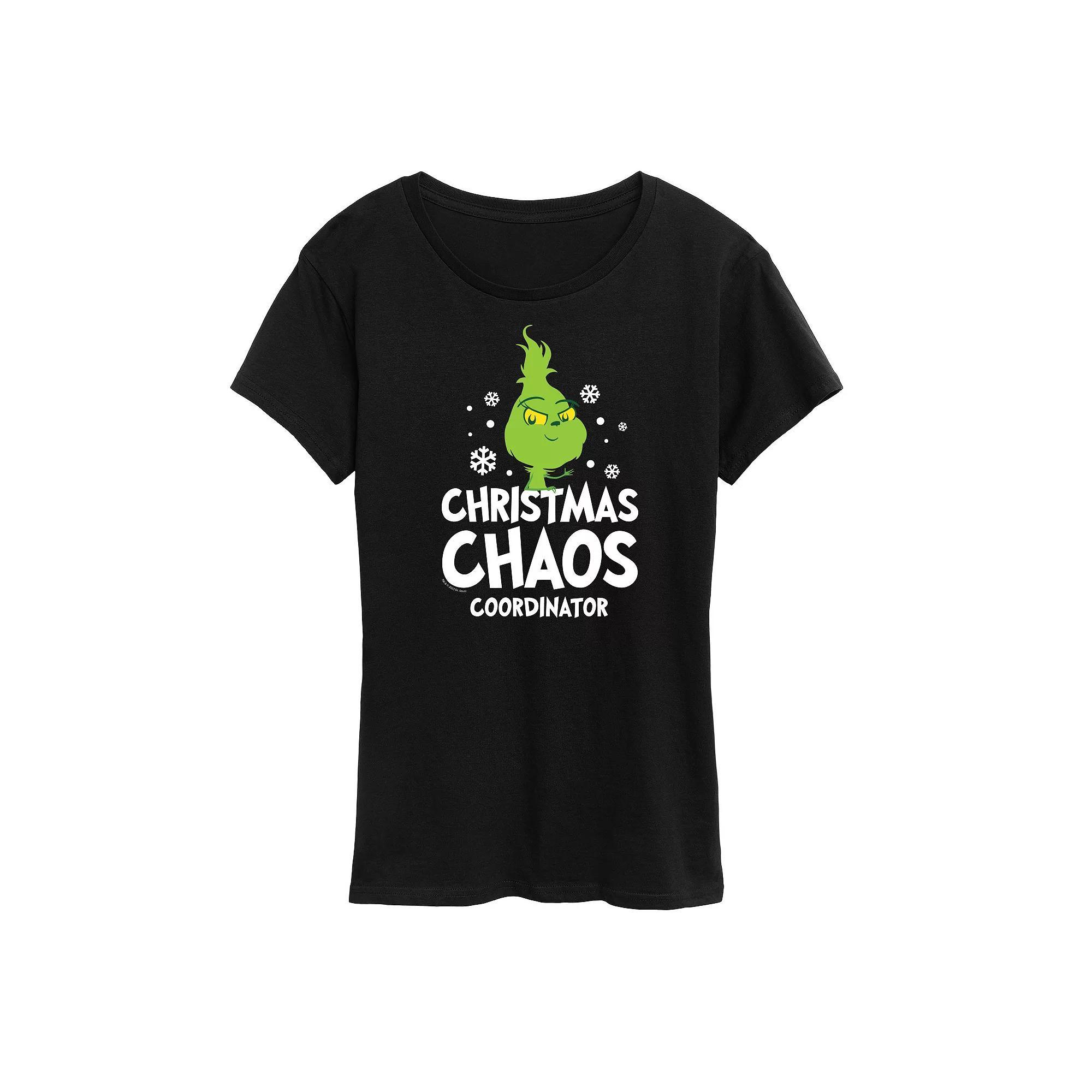 Women's Dr. Seuss Little Grinch Chaos Coordinator Graphic Tee, Girl's, Size: Large, Black Product Image