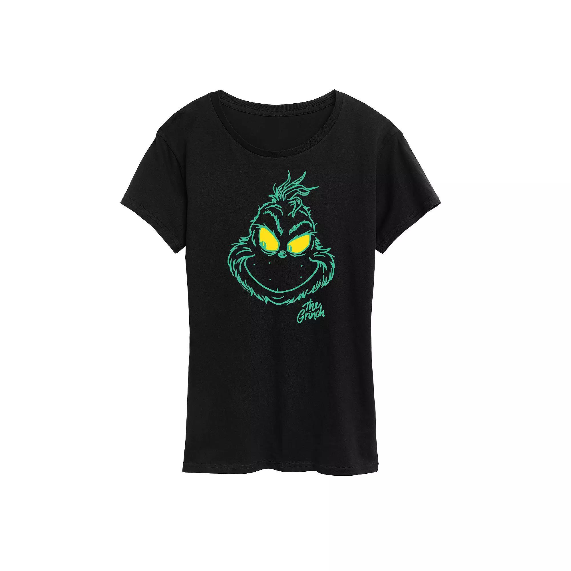 Womens Dr. Seuss The Grinch Face Graphic Tee, Girls Product Image