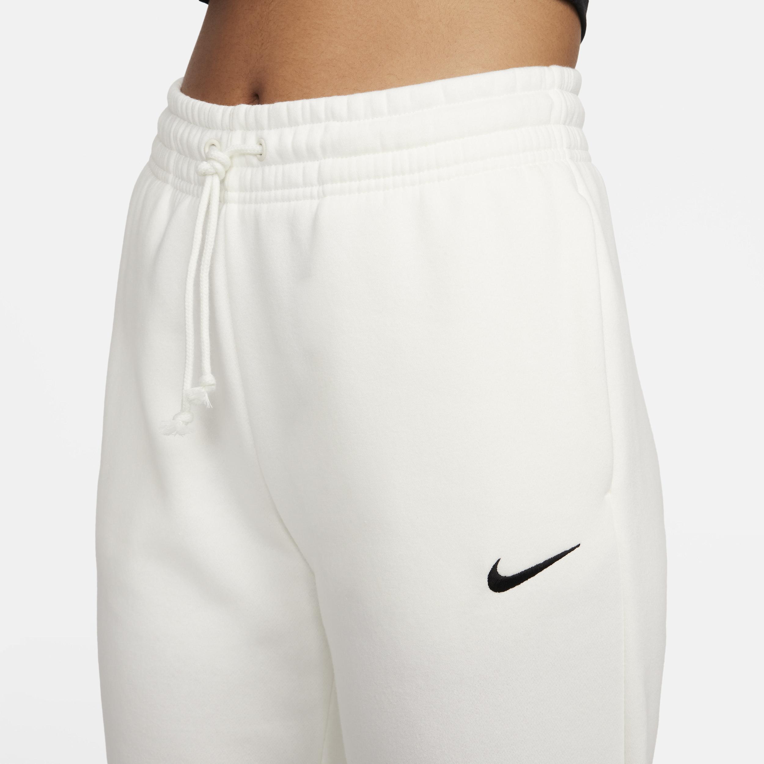 Nike Women's Sportswear Phoenix Fleece Mid-Rise Jogger Sweatpants in White/Sail Size 2XL Cotton/Polyester/Fleece Product Image