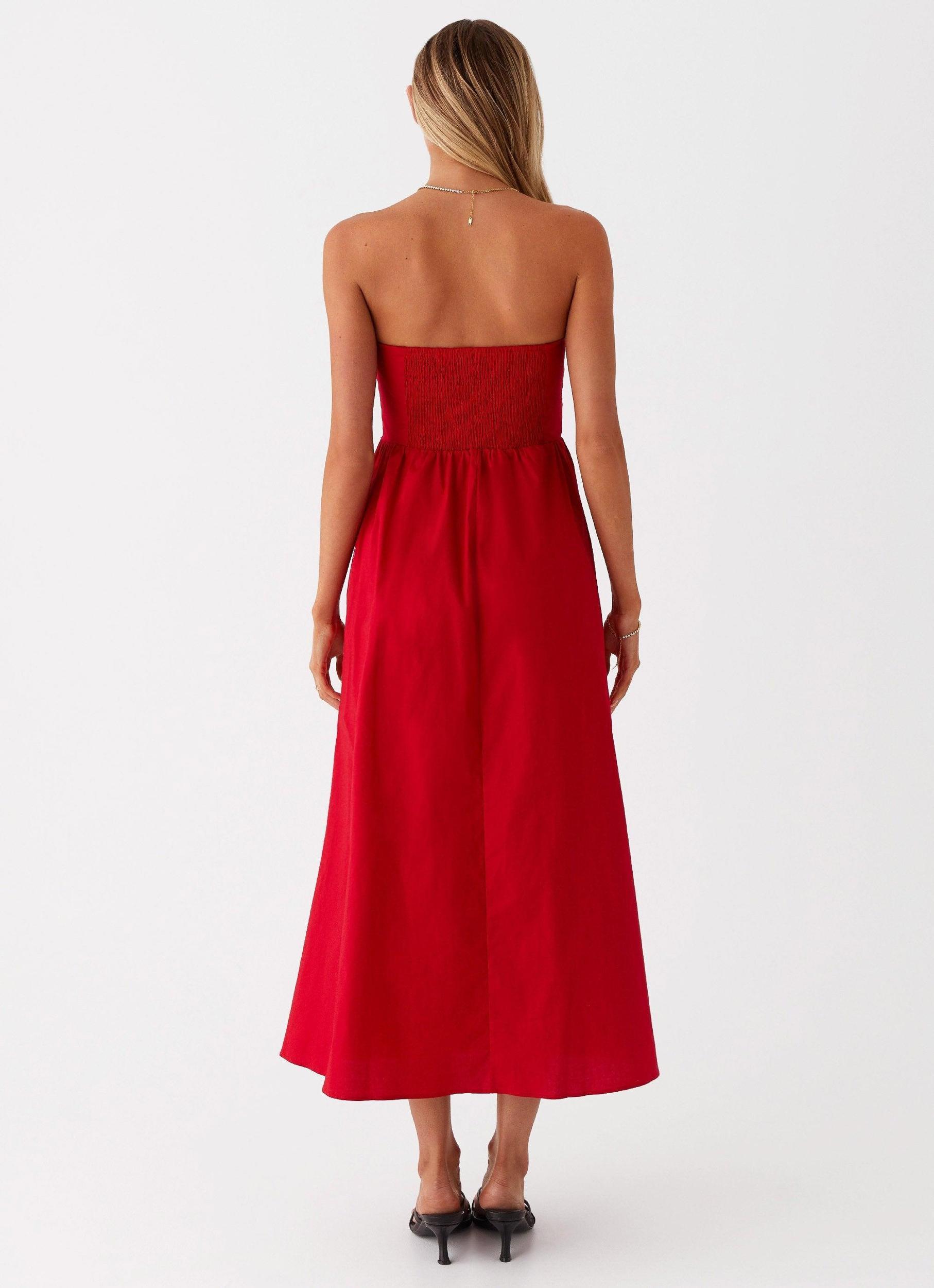 Love Me Later Midi Dress - Red Product Image