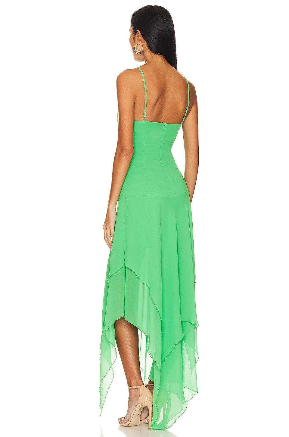Lovers and Friends Shelby Asymmetric Dress in Green Product Image