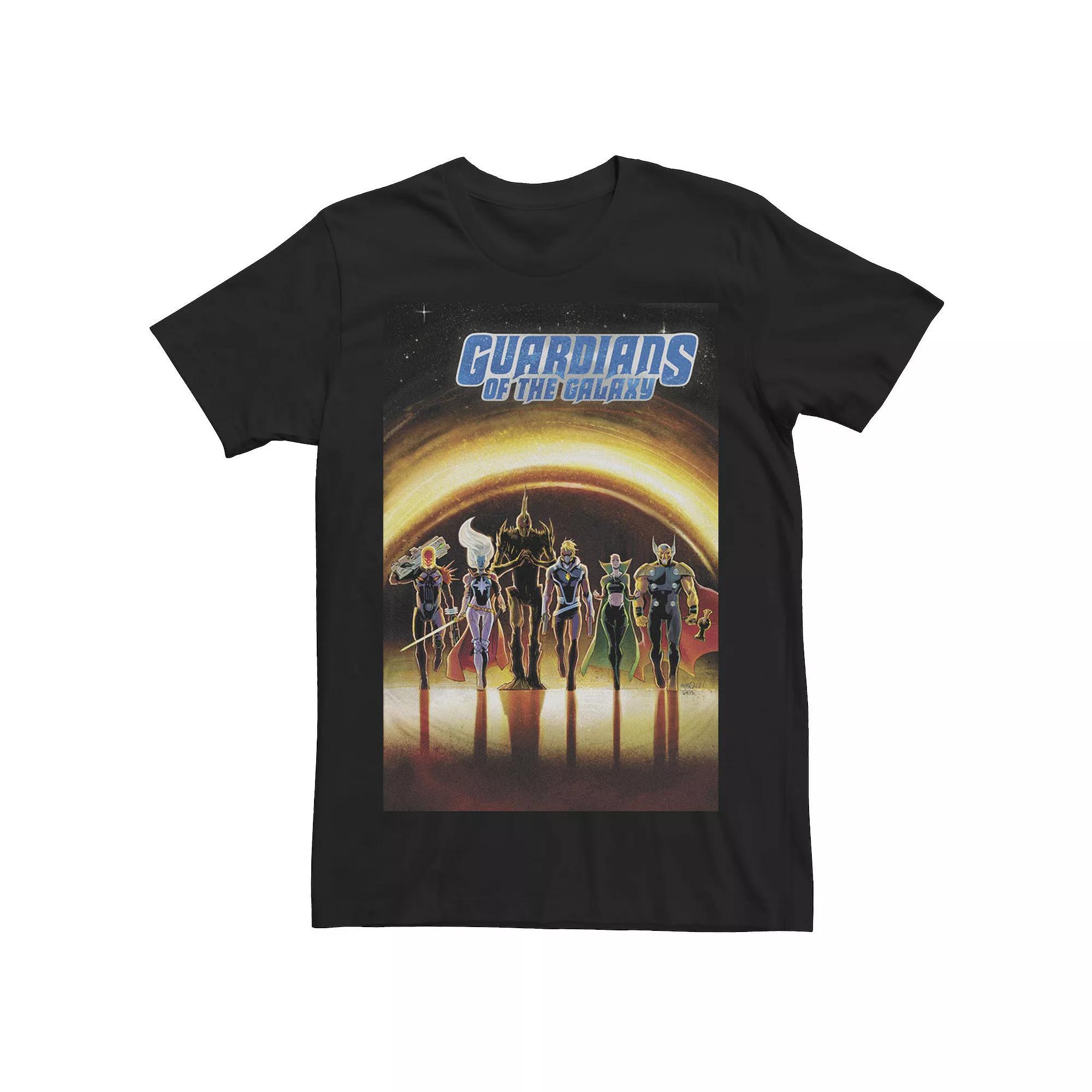 Men's Marvel Guardians of the Galaxy Dark Guardians Comic Cover Tee, Size: 3XL, Black Product Image