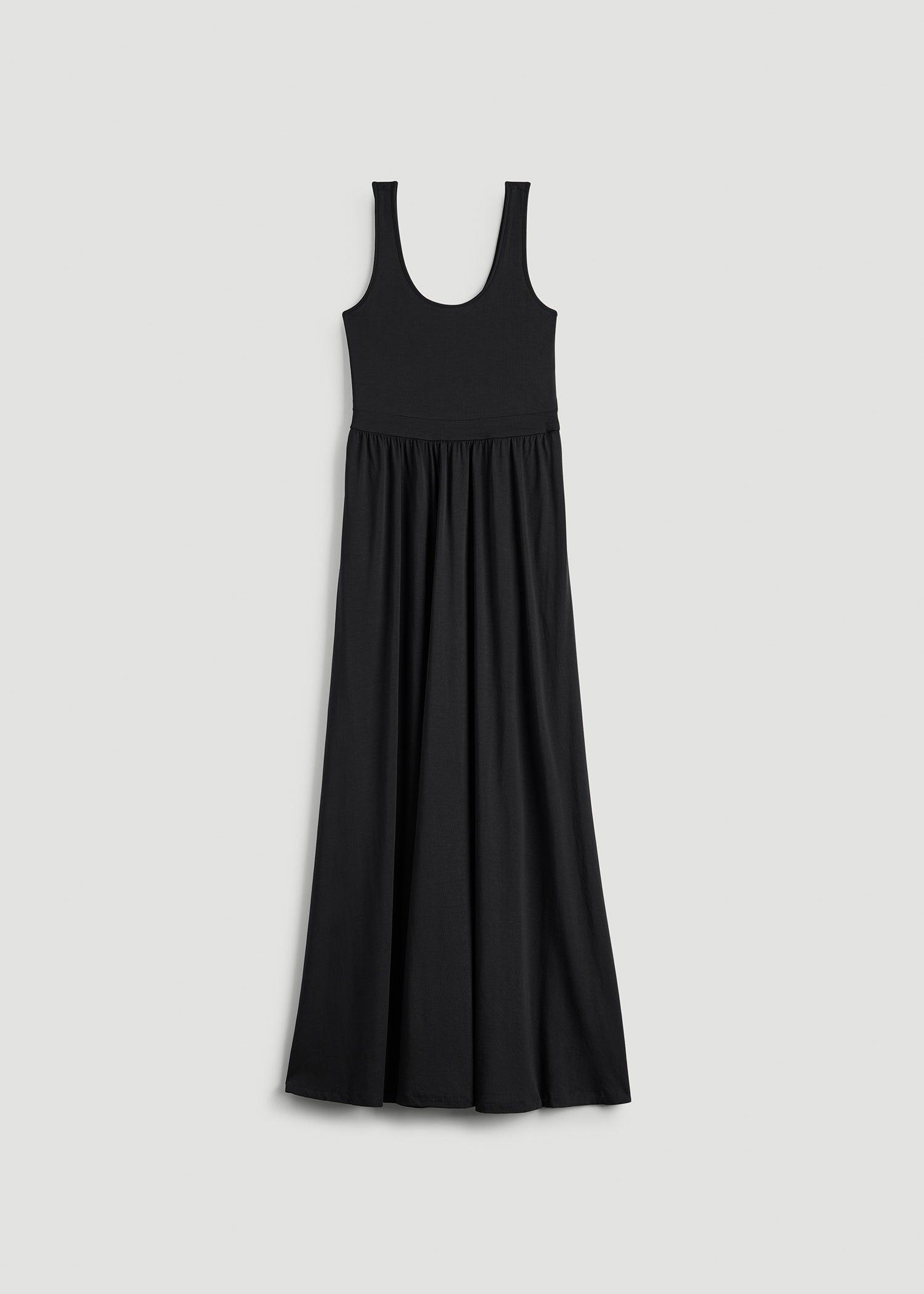 Jersey Tank Maxi Dress with Pockets for Tall Women in Steel Blue Product Image
