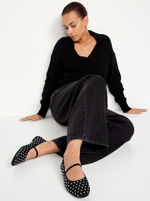 Mary Jane Square-Toe Ballet Flats Product Image
