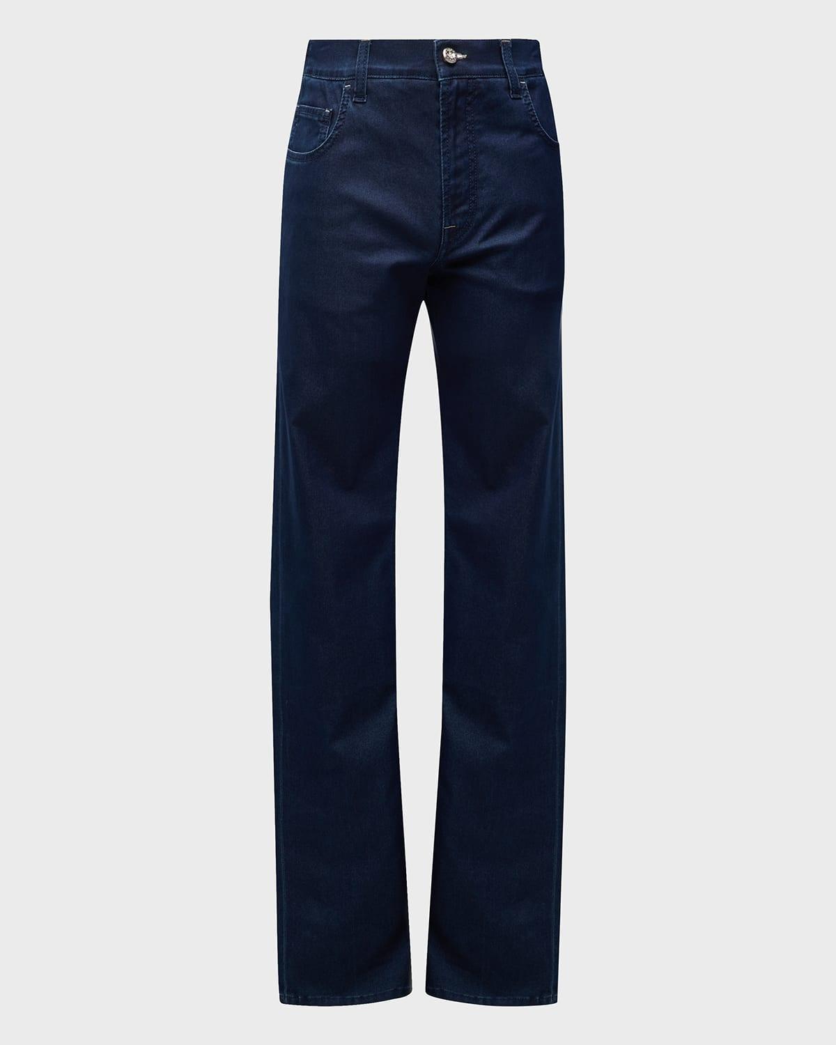 Mens Straight-Fit Dark Wash Jeans Product Image