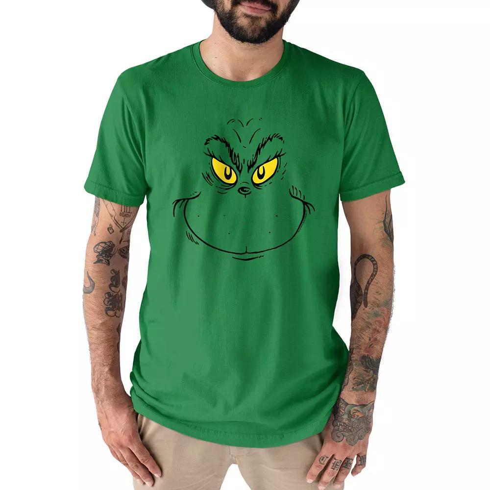 Men's Dr. Seuss The Grinch Face Tee, Size: Medium, Green Product Image