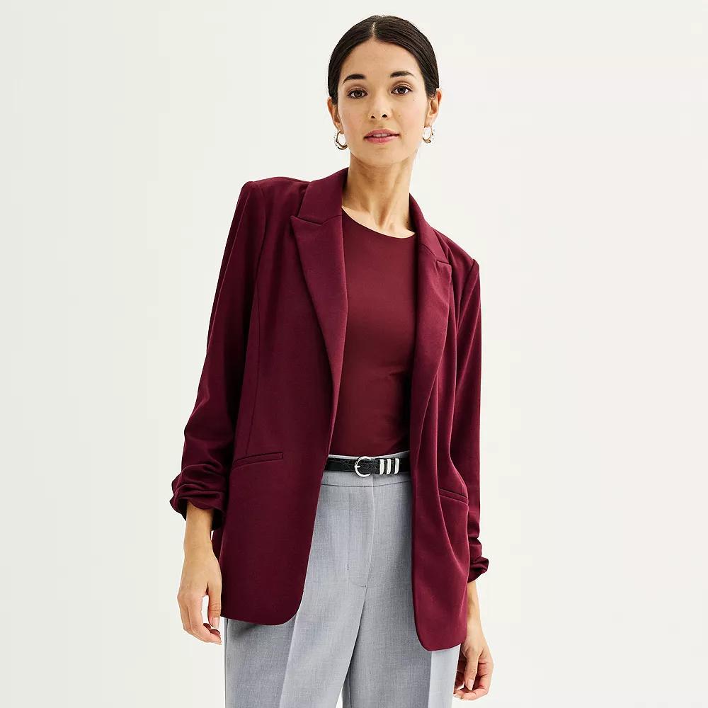 Petite Nine West Closureless Blazer, Women's, Size: Medium Petite, Maddie Purple Product Image