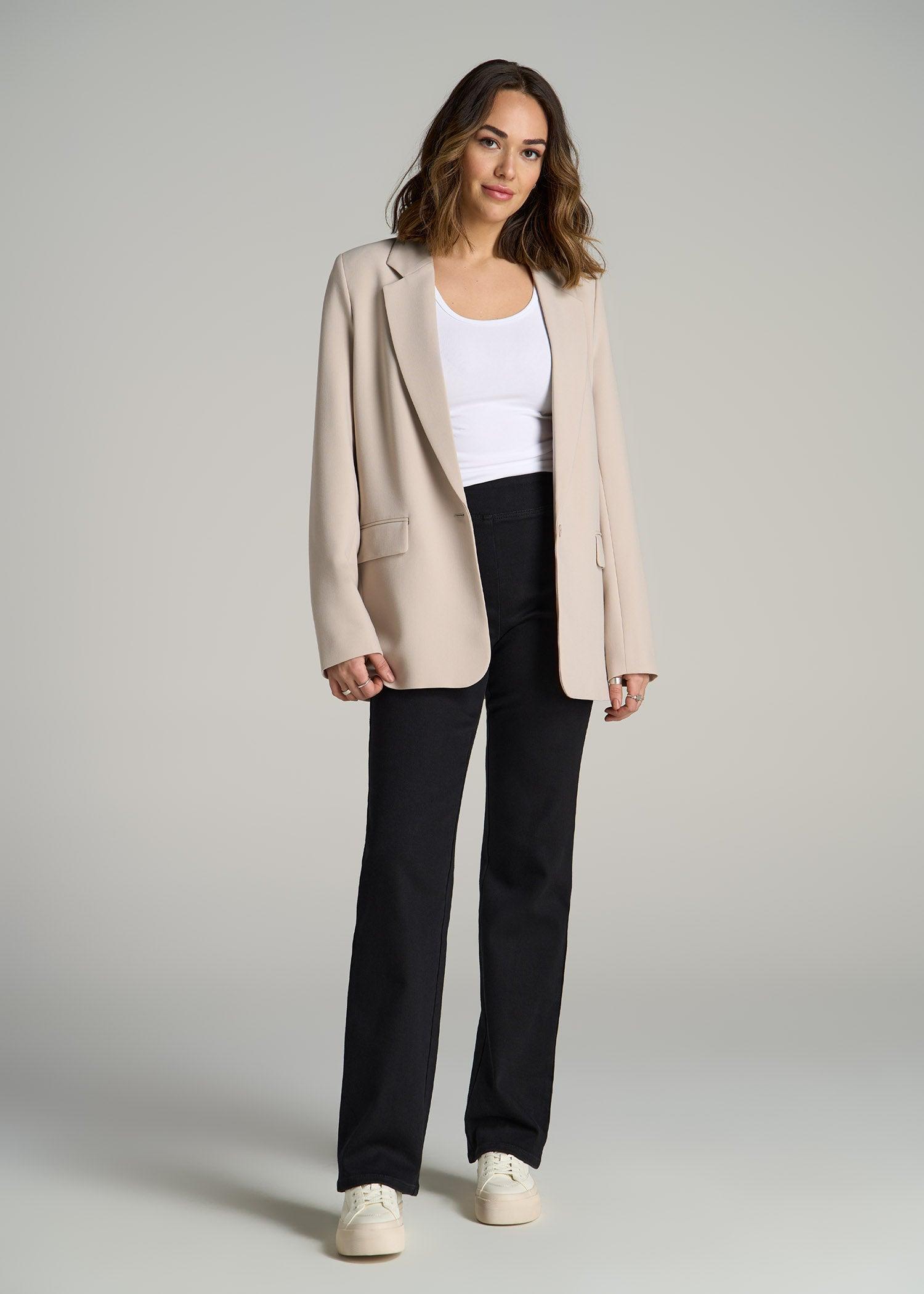 Harper Pull-on Straight Leg Tall Women's Jeans in Washed Black Product Image