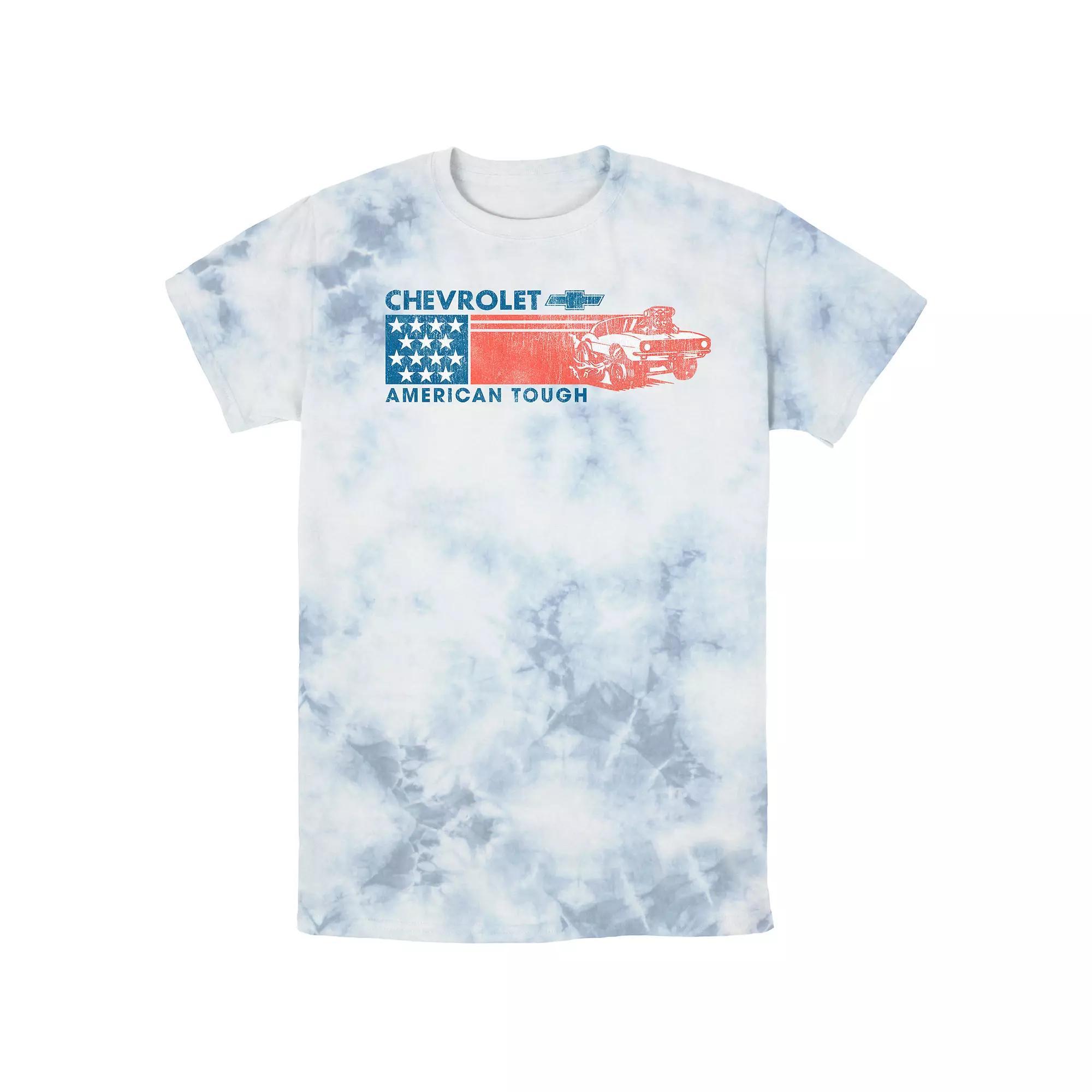 Men's Chevrolet American Tough Bombard Wash Graphic Tee, Size: Small, White Blue Product Image