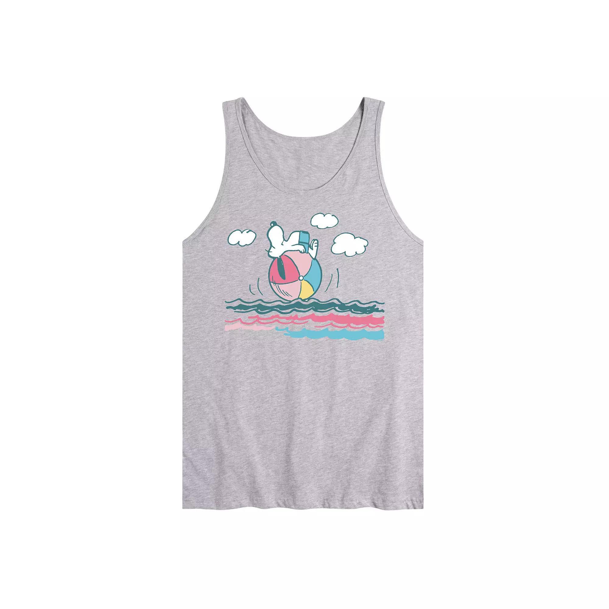 Mens Peanuts Snoopy Beach Vibes Graphic Tank Top Product Image