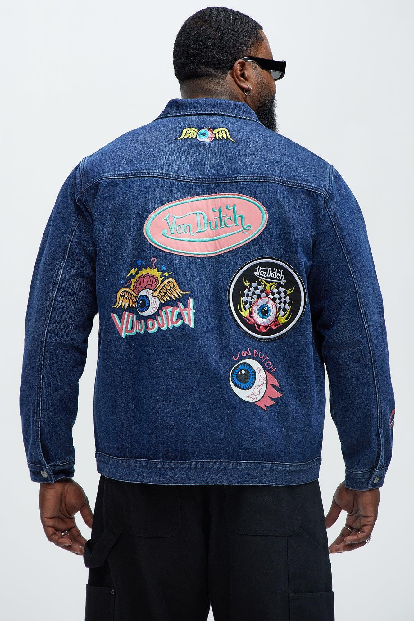 Von Dutch Patchwork Denim Jacket - Navy Product Image
