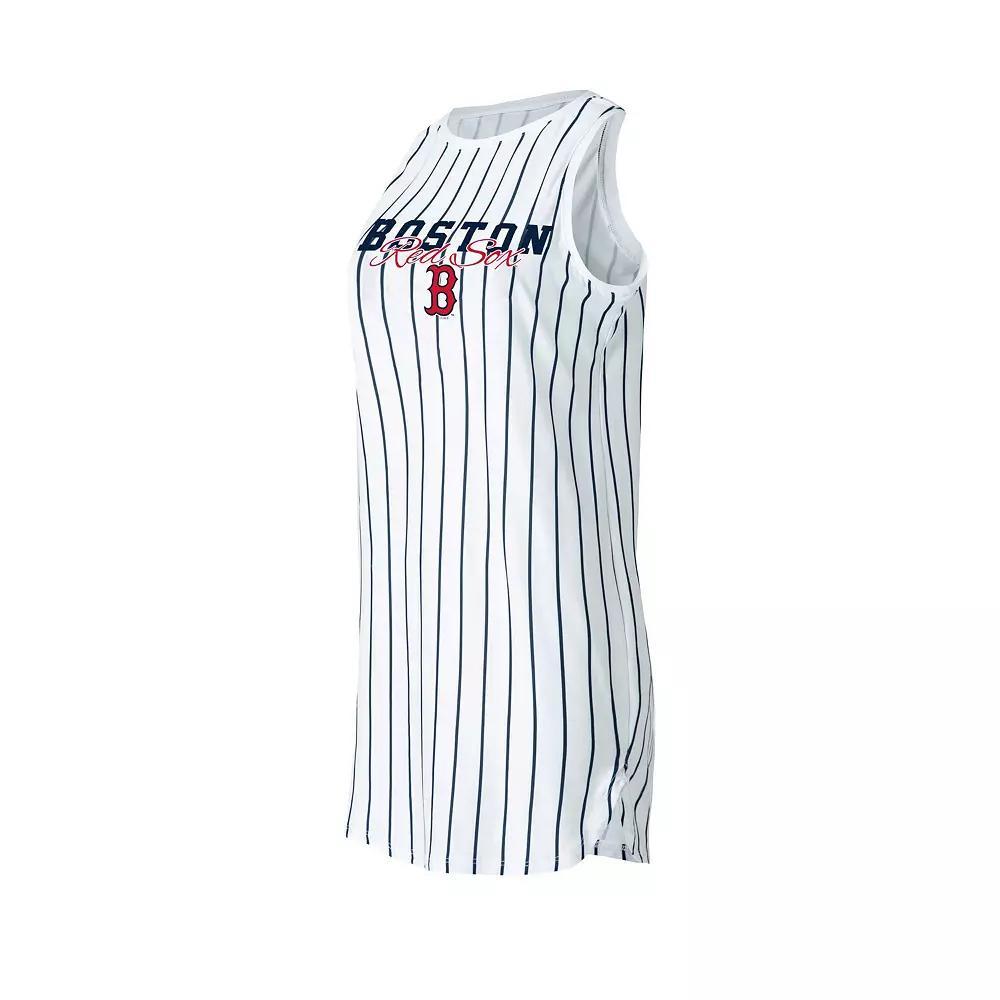 Women's Concepts Sport White New York Yankees Reel Pinstripe Knit Sleeveless Nightshirt, Size: 3XL Product Image