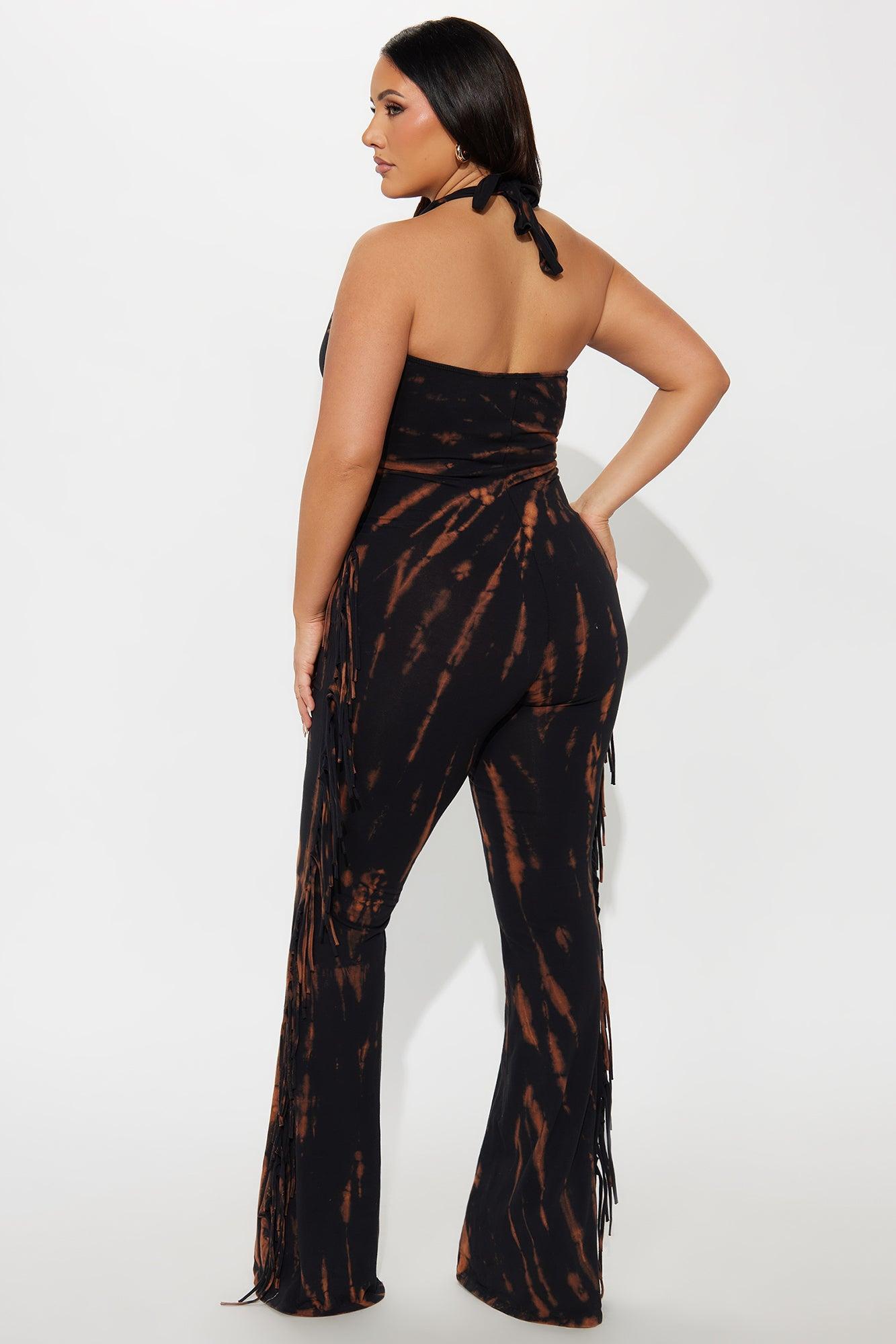 Teresa Halter Tie Dye Jumpsuit - Black/combo Product Image