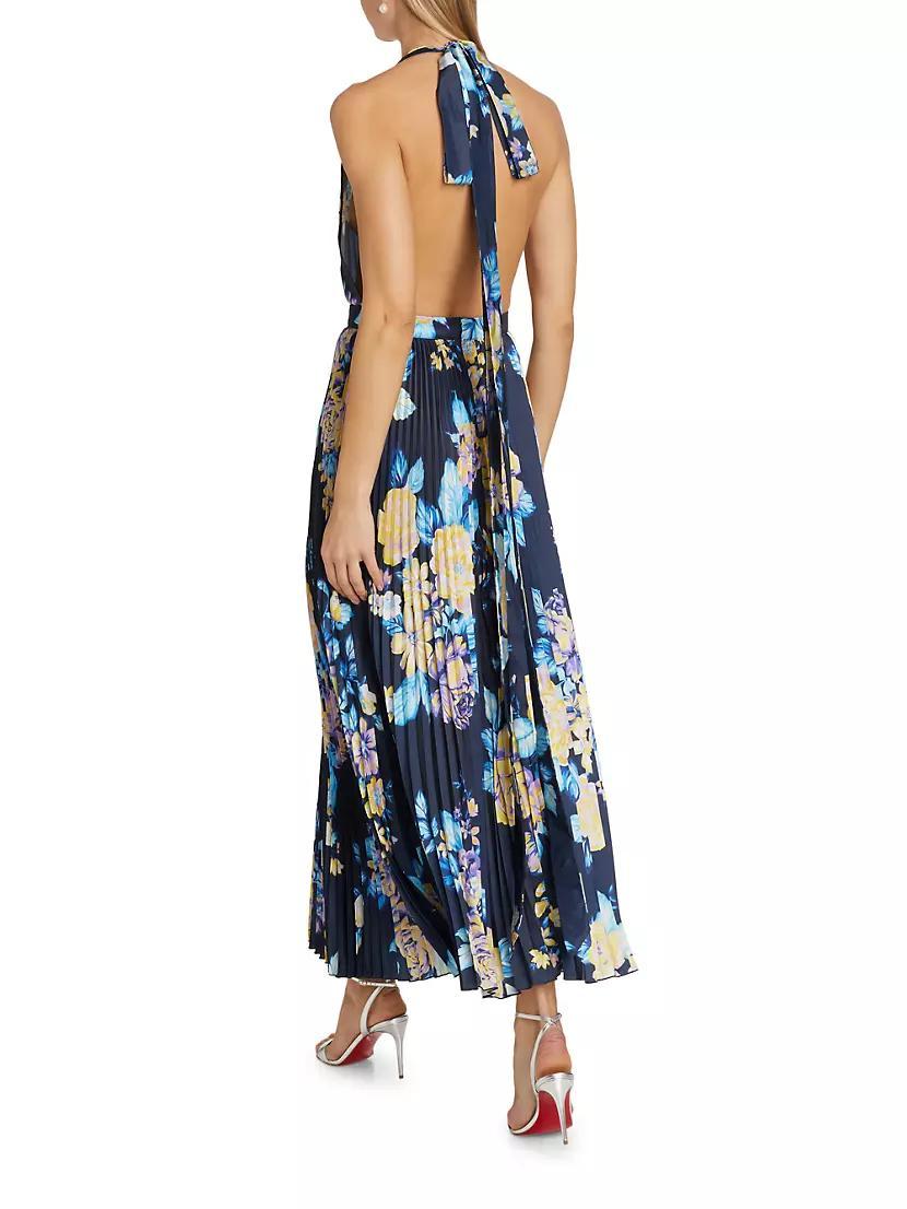 Moderniste Floral Plissé Halter Gown Product Image