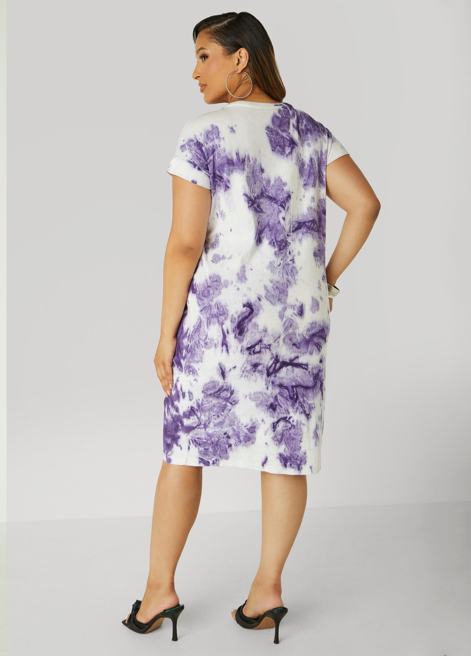 Tie Dyed Cotton T Shirt Dress Product Image