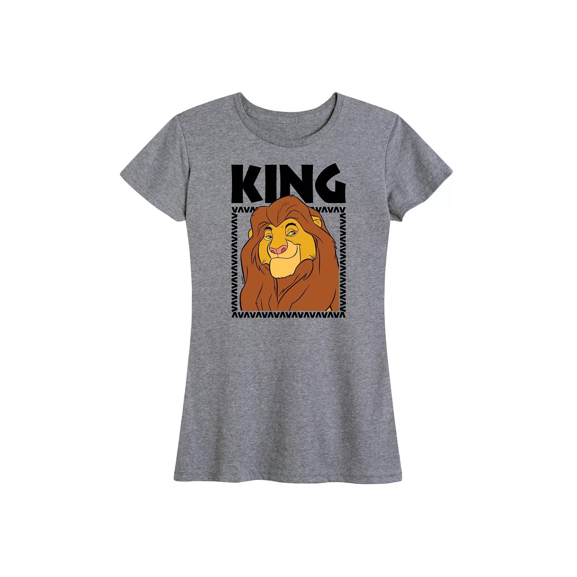 Disneys Lion King Mufasa Womens Graphic Tee Grey Gray Product Image