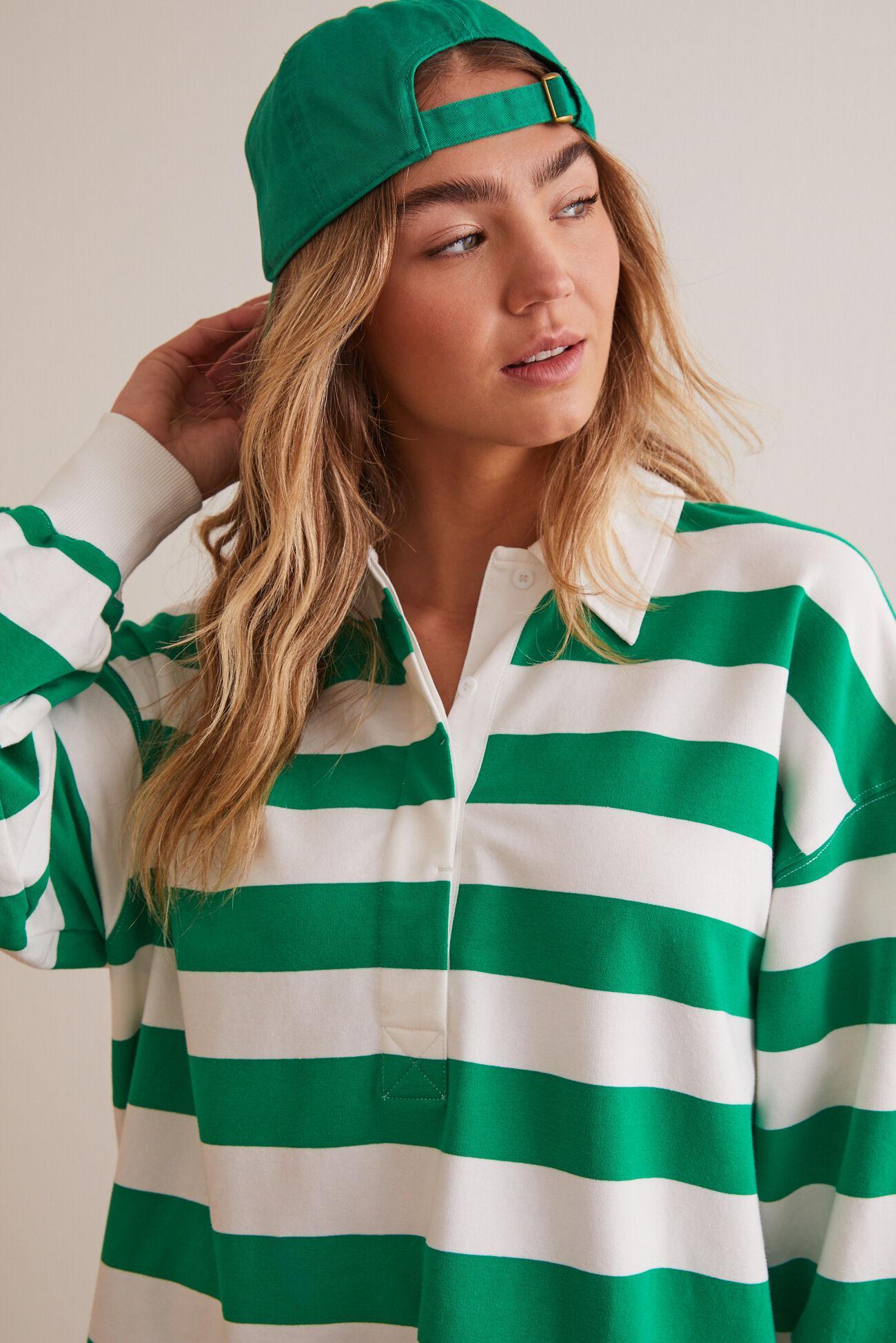 Line Up Striped Polo Top Product Image