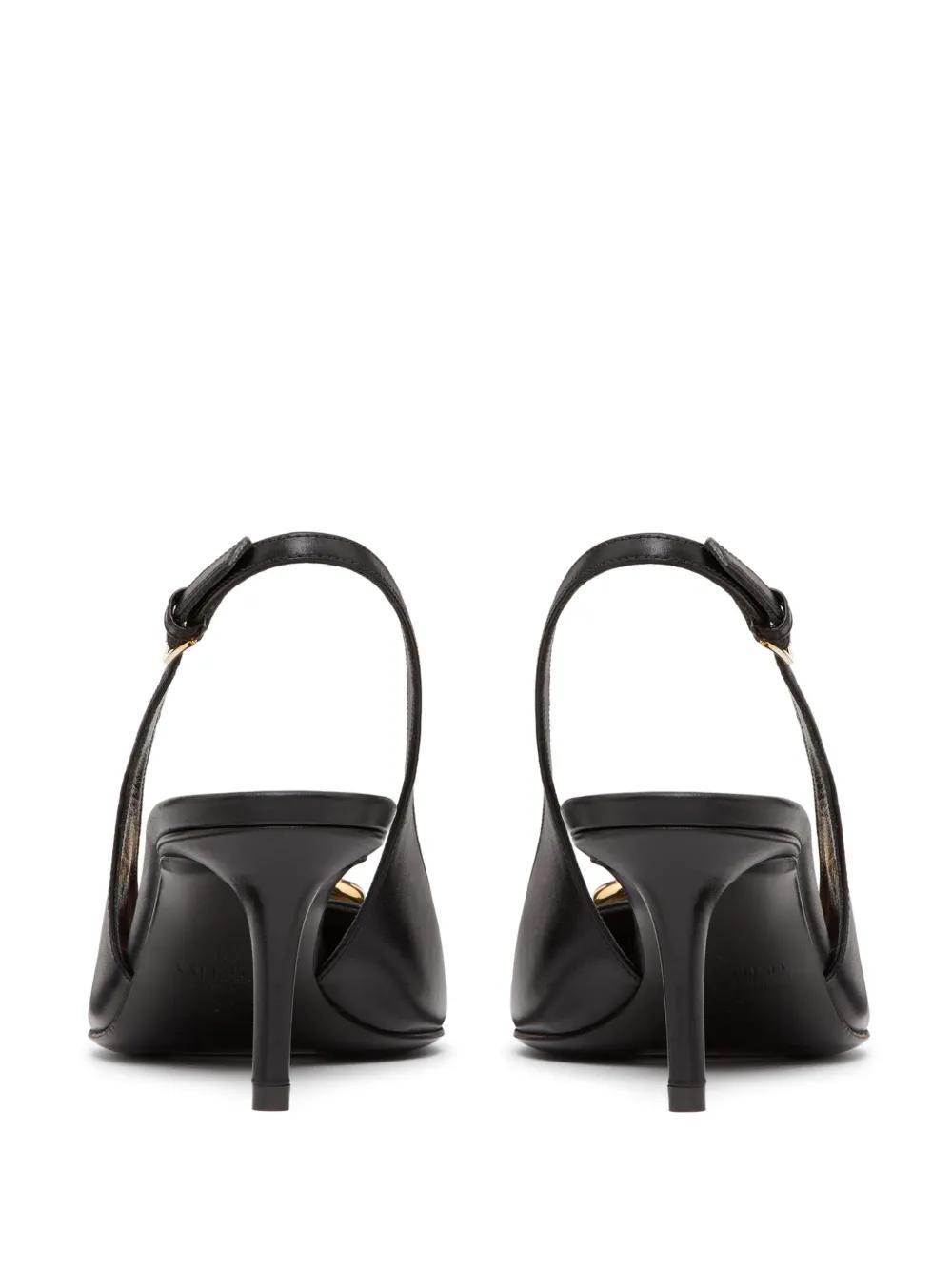 VLogo Signature leather slingback pumps Product Image