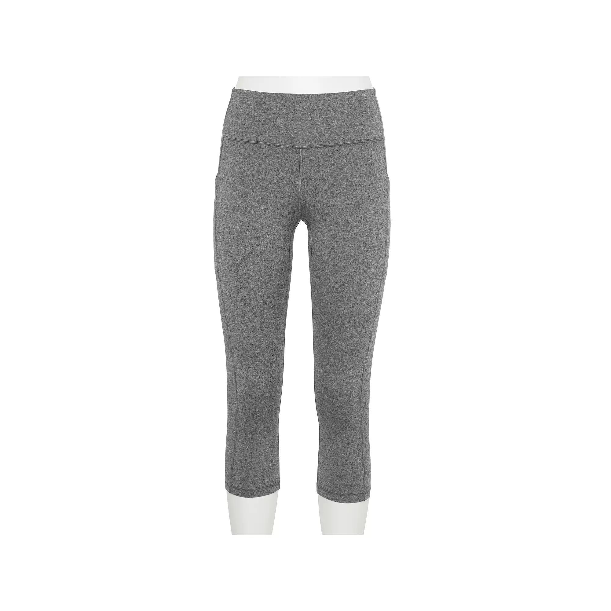 Petite Tek Gear® Ultrastretch Pocket High-Waisted Capri Leggings, Women's, Size: XS Petite, Grey Sd Product Image