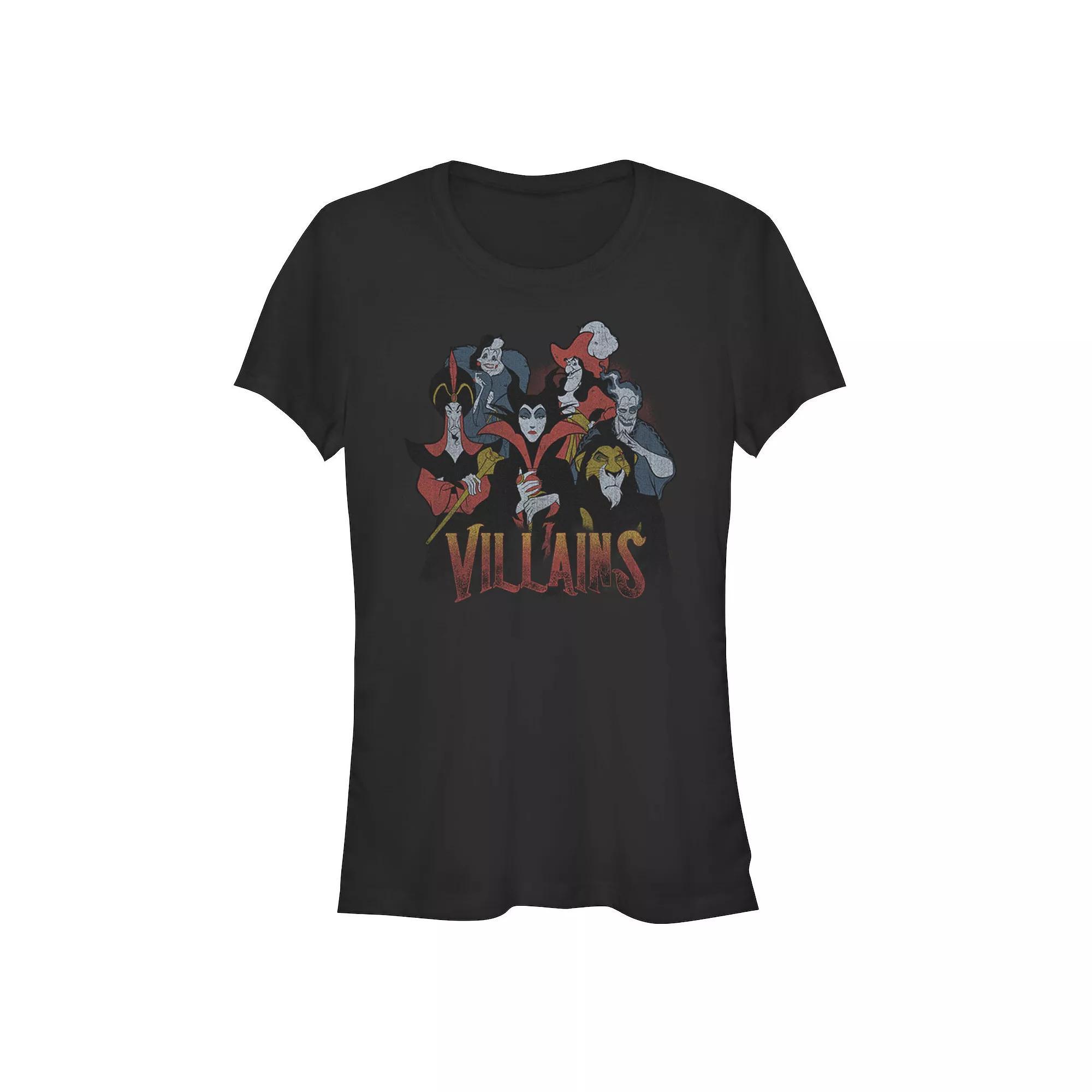Disney Villains Juniors Lineup Distressed Portrait Graphic Tee, Girls Product Image