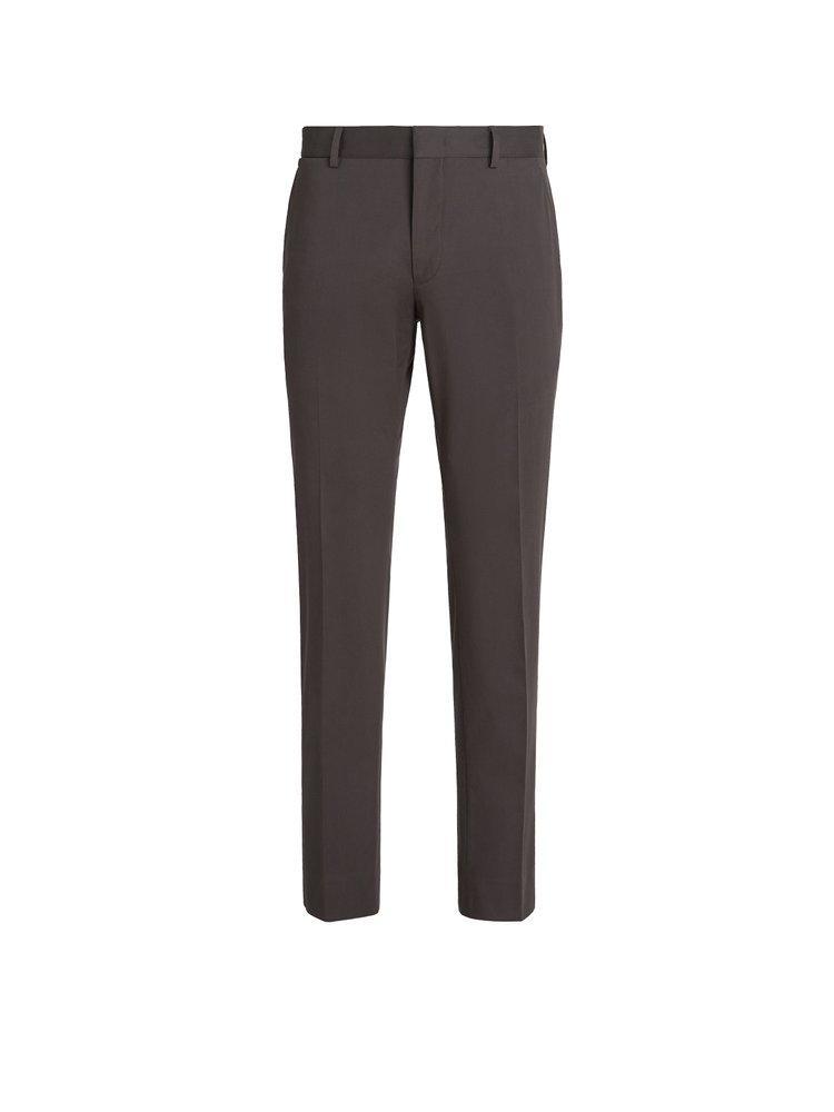ZEGNA Cotton Tailored Trousers In Dark Brown Product Image