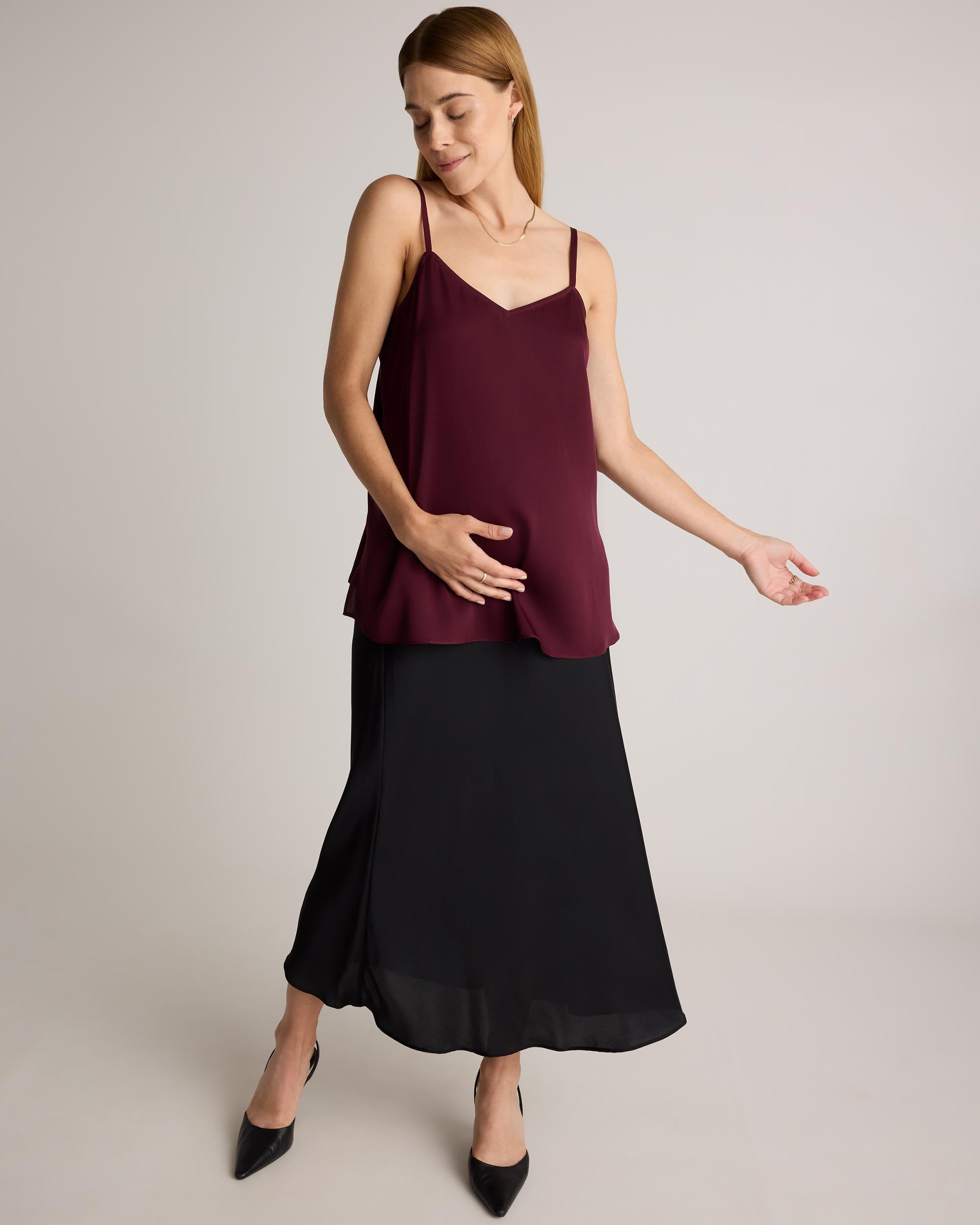 Quince | Women's Washable Stretch Silk Maternity Skirt Mulberry Silk Product Image