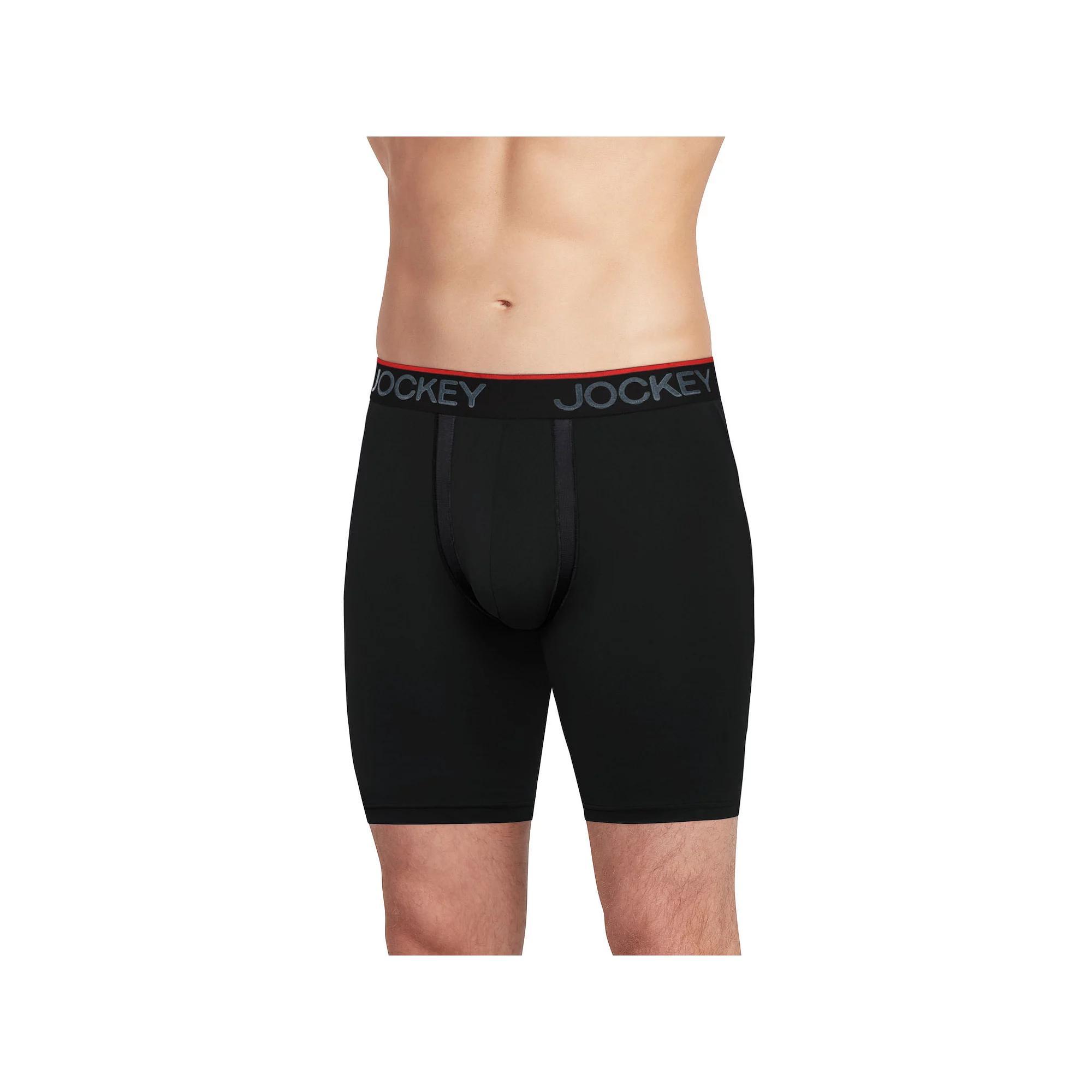 Mens Jockey 3-Pack Chafe-Proof Pouch Microfiber 8.5 Long Leg Boxer Briefs Product Image
