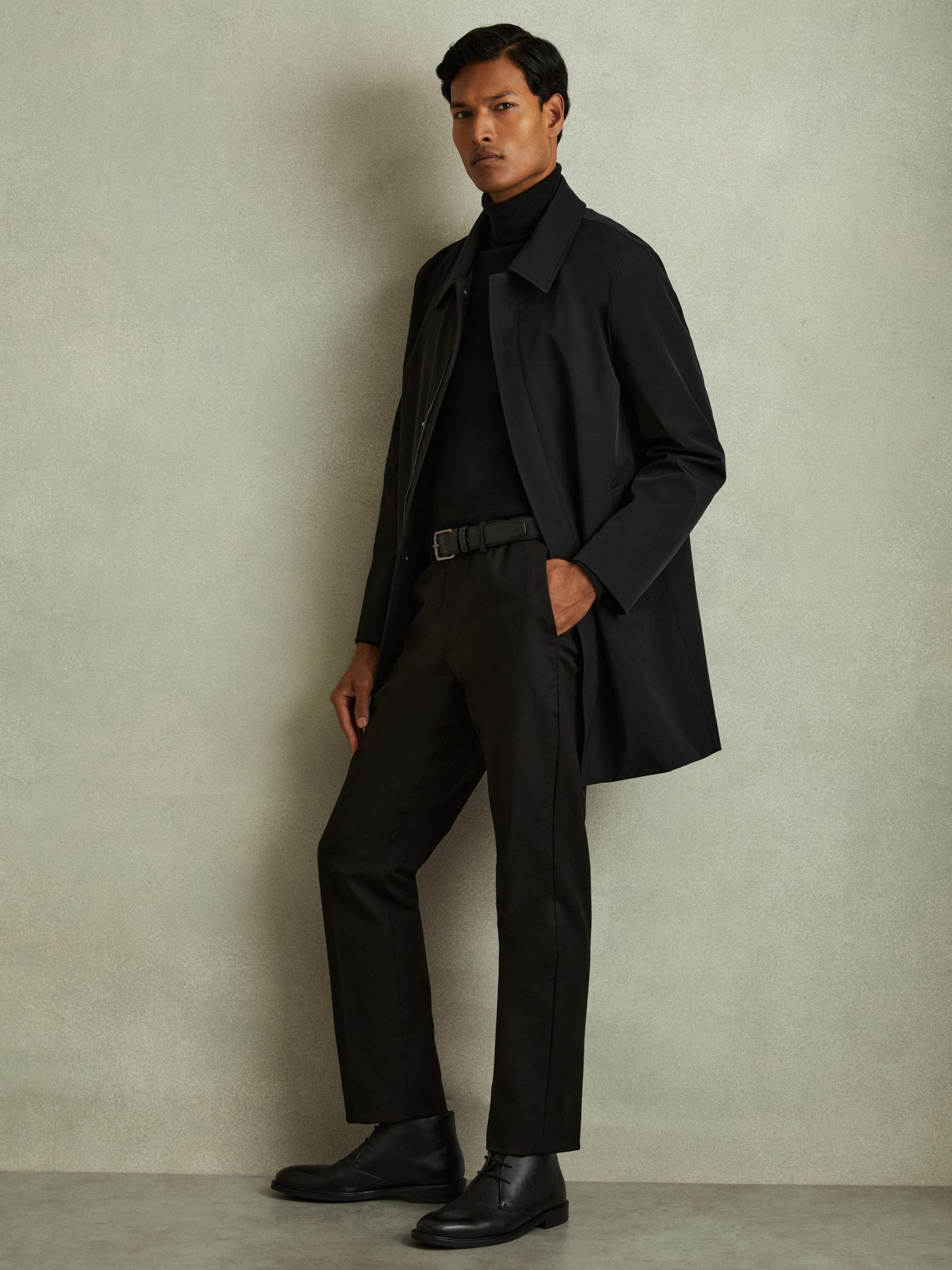 Cooper Black Grained Leather Chukka Boots Product Image