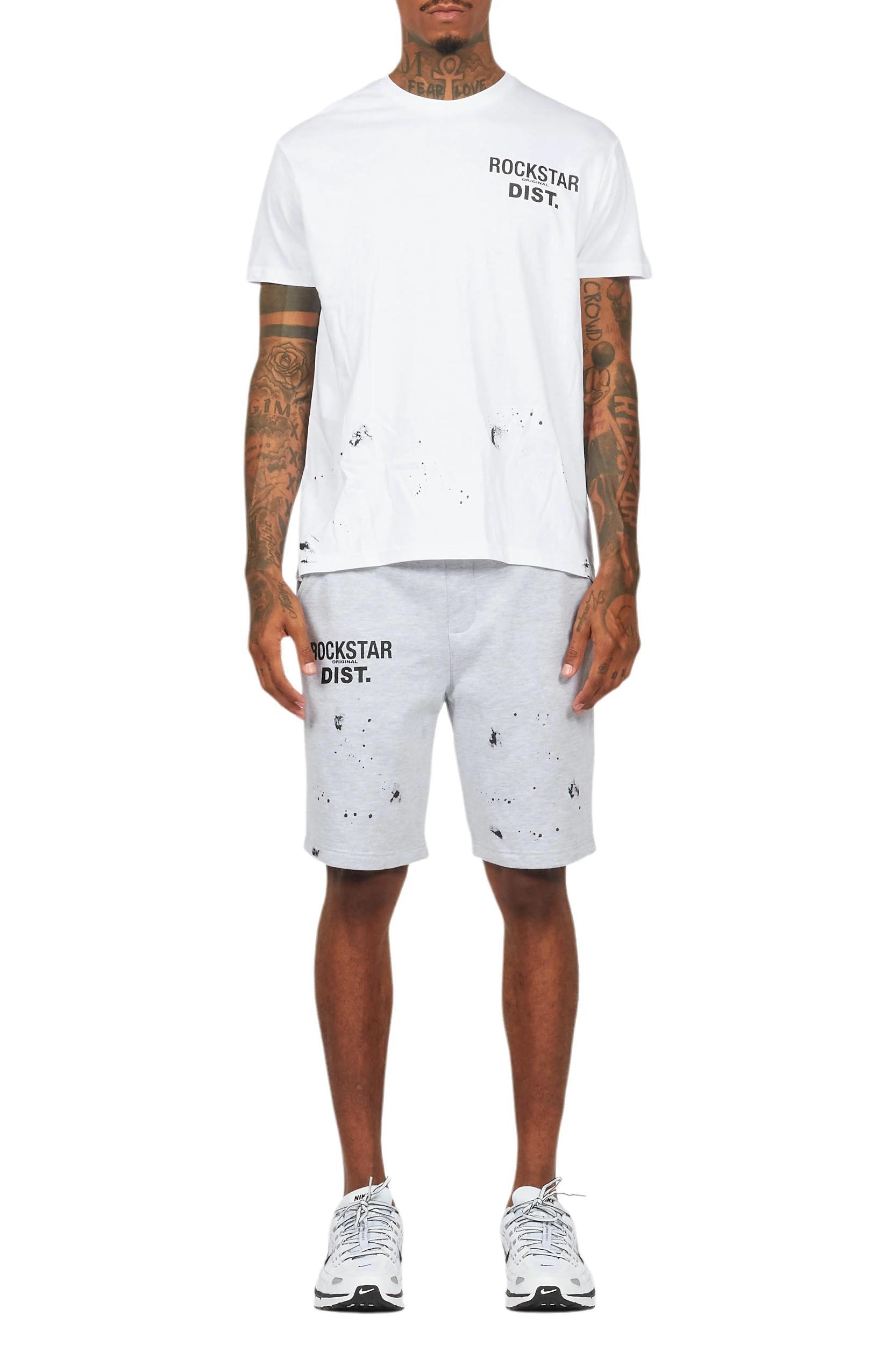 Lezaria White/Grey T-Shirt Short Set Female Product Image
