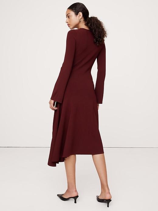 Flare-Sleeve Midi Sweater Dress Product Image
