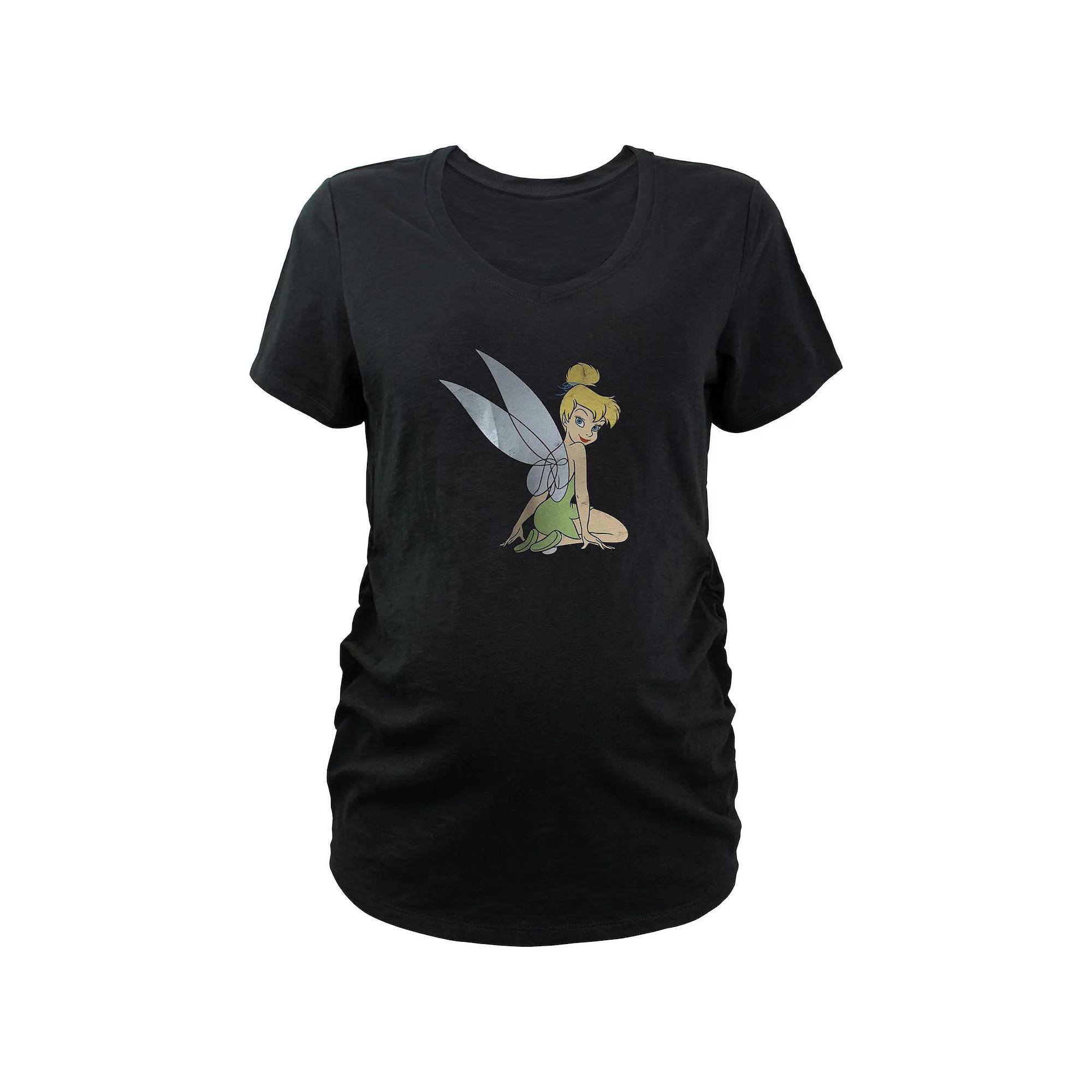 Disney's Tinker Bell Profile Portrait Maternity Graphic Tee, Women's, Size: XXL-MAT, Black Product Image