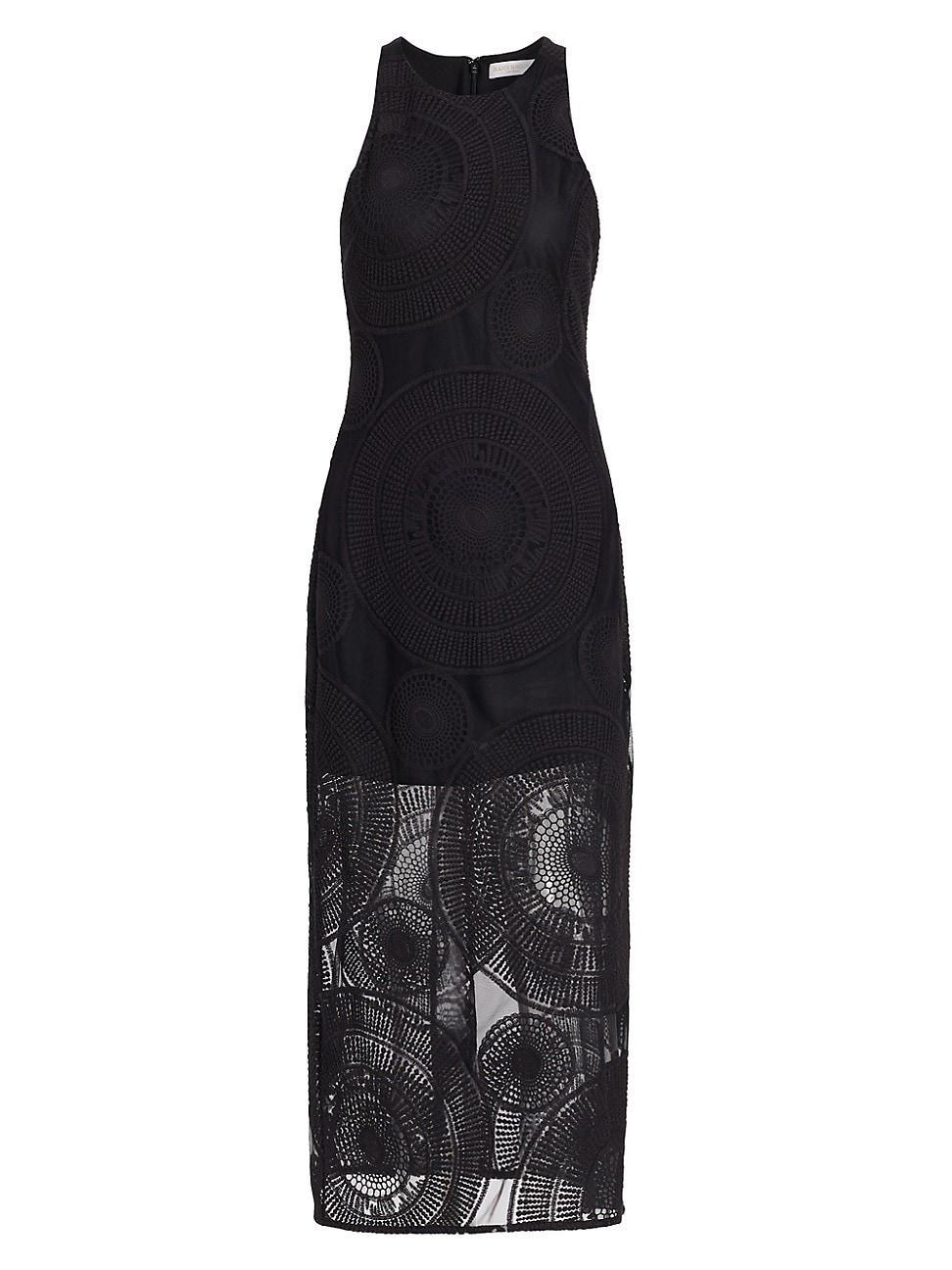 Womens Olga Geometric Tulle Sleeveless Midi-Dress Product Image