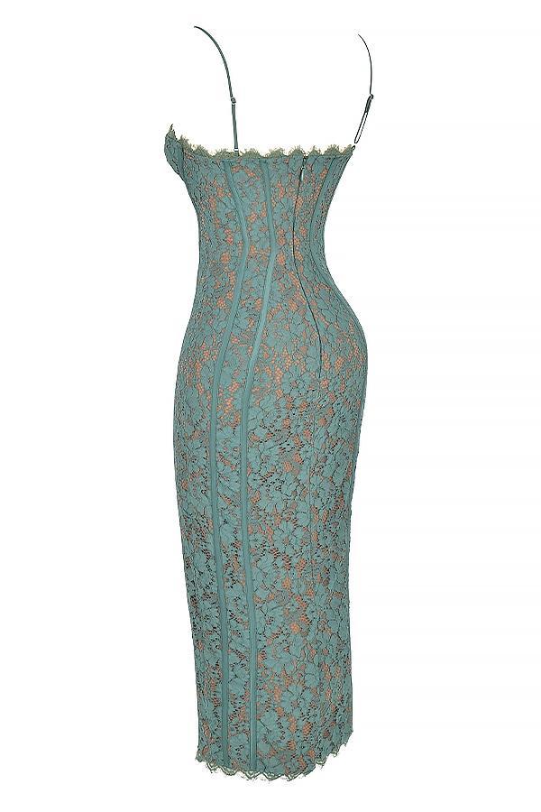 Joelle Forest Lace Midi Dress Product Image