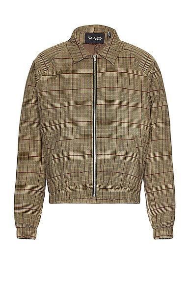 WAO Plaid Bomber Jacket in Brown Product Image