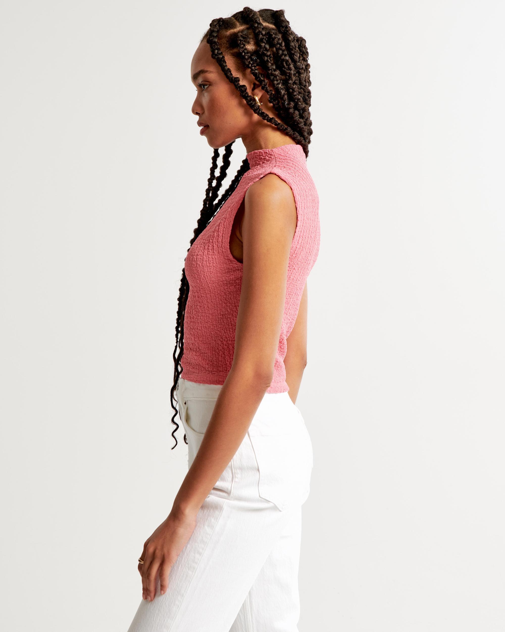 Long-Sleeve Grown-On Mockneck Top Product Image