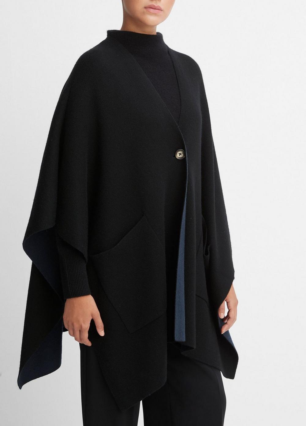 Womens Wool And Cashmere Double-Face Cape, Camel Grey Vince Product Image