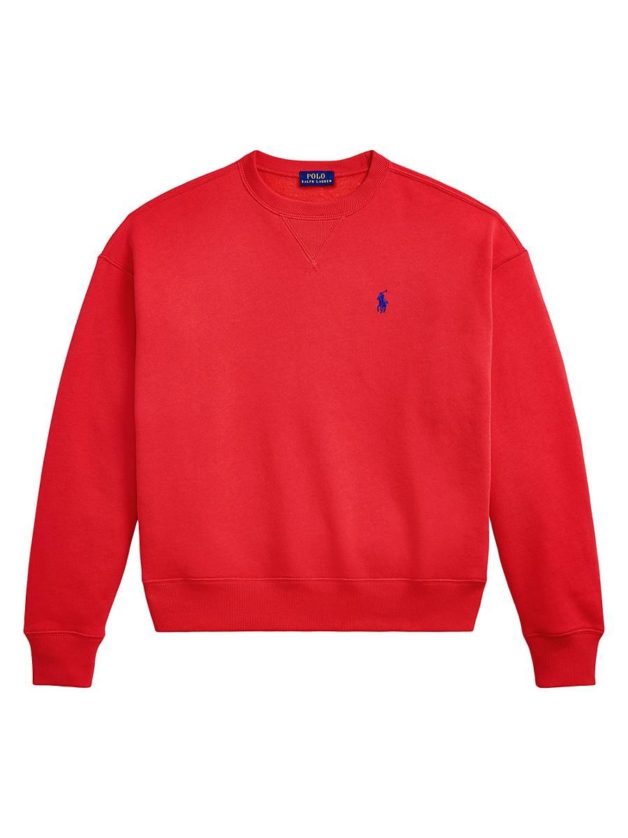 Womens Embroidered Logo Fleece Crewneck Sweatshirt Product Image
