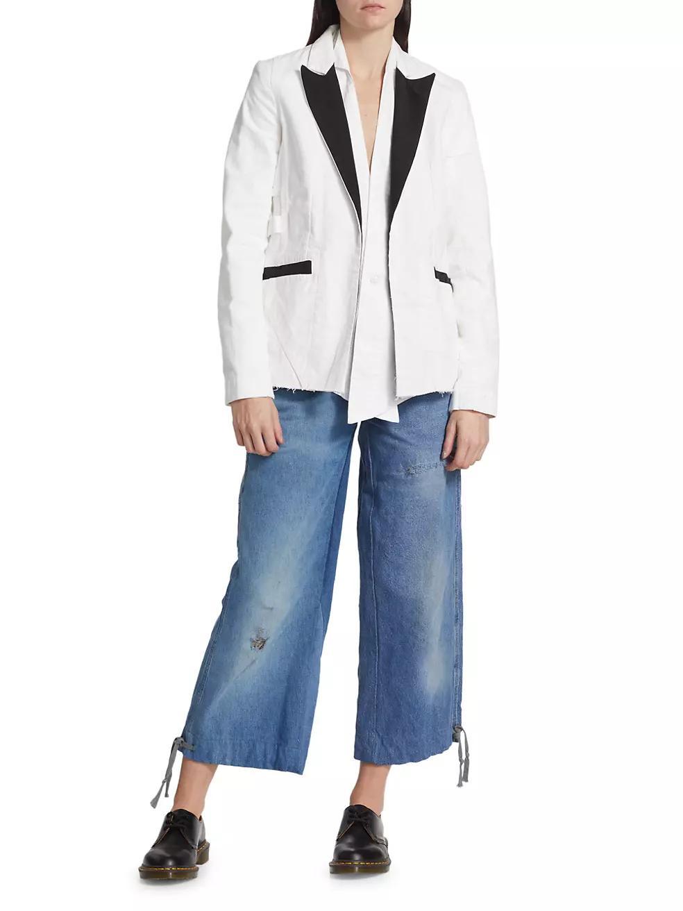 Open-Front Denim Jacket Product Image
