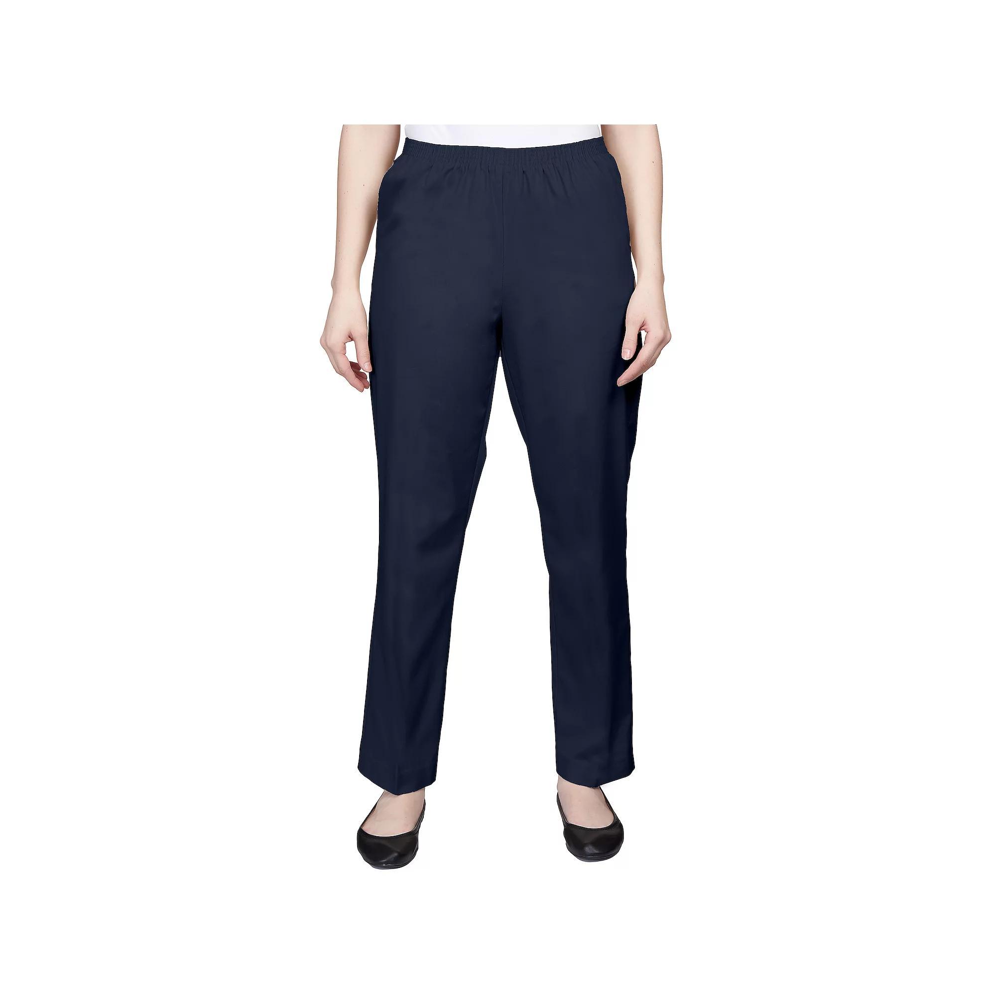 Women's Alfred Dunner Classics Twill Proportioned Pants, Size: 10, Brown Product Image