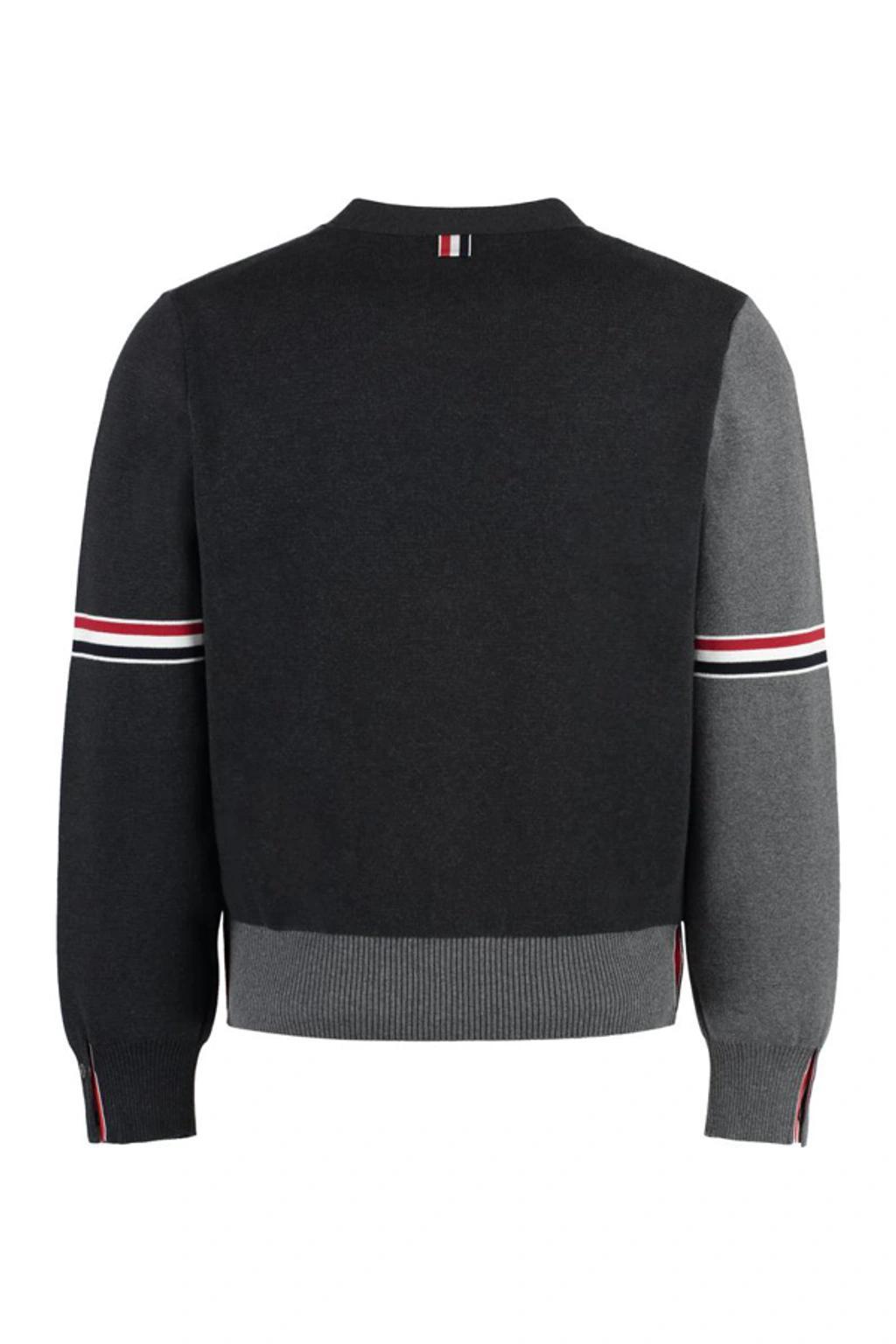 THOM BROWNE Two-color Cardigan In Grey Product Image