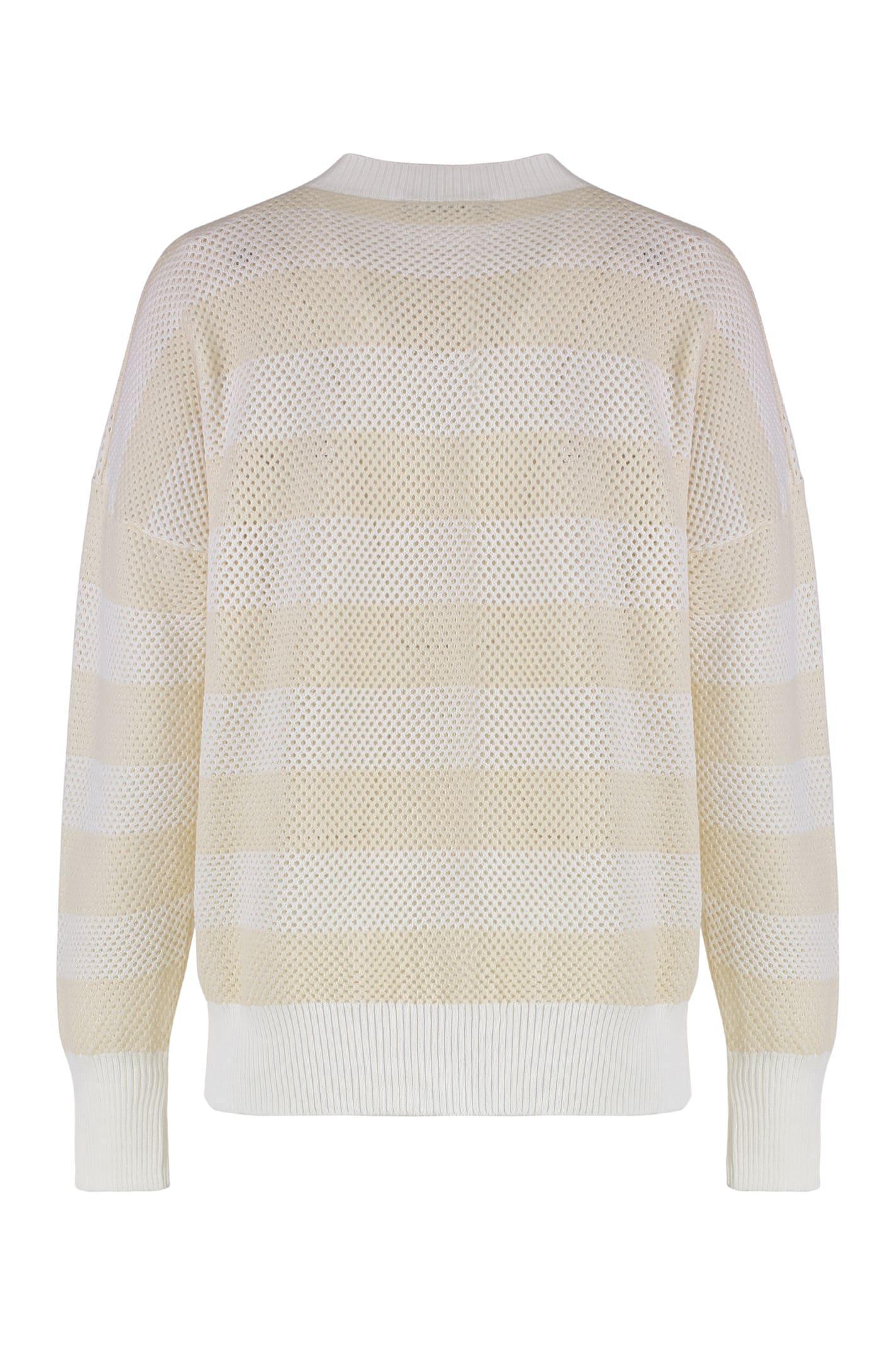 FABIANA FILIPPI Openwork-knit Pullover In Green Product Image