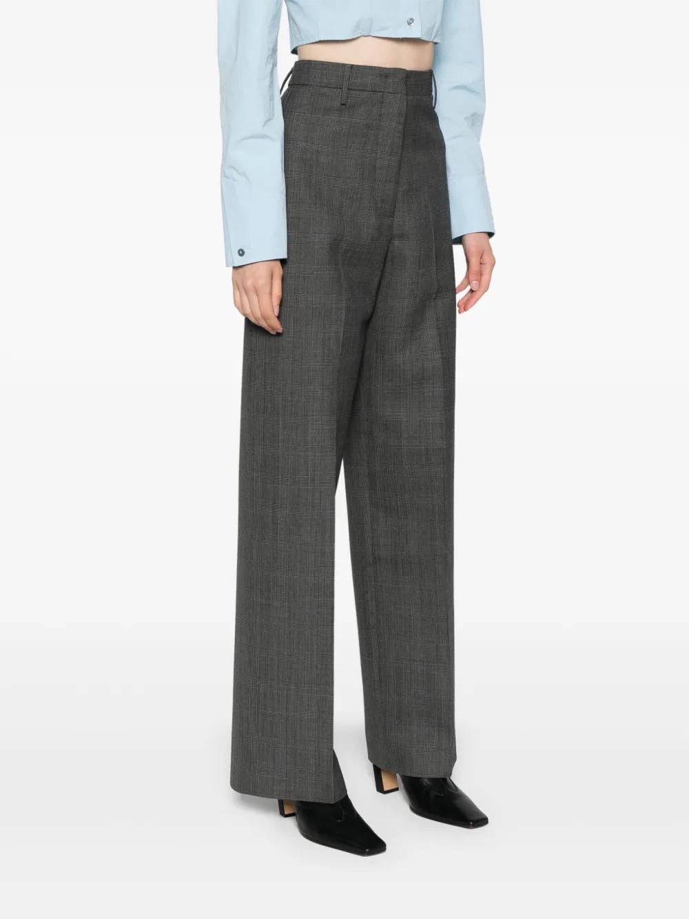 FABIANA FILIPPI Check-pattern Tailored Trousers In Gray Product Image