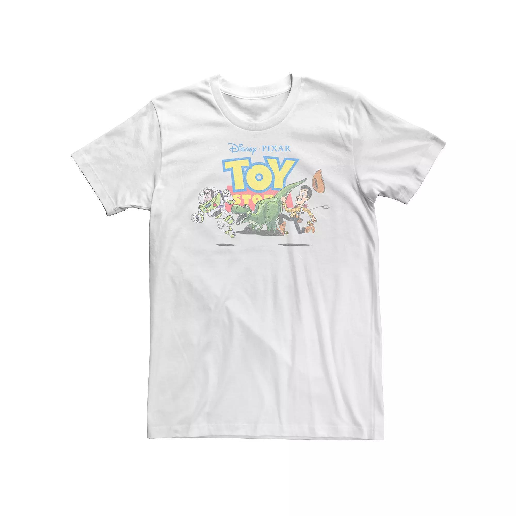 Big & Tall Disney / Pixar Toy Story Rex Buzz Woody Vintage Run Tee, Men's, Size: XXL Tall, White Product Image