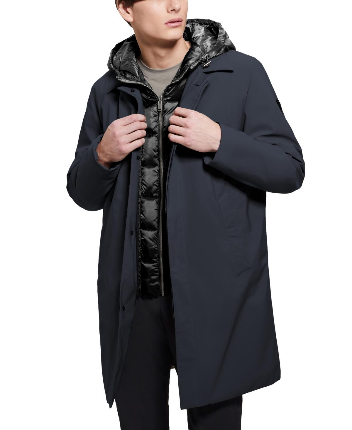 Guess Mens Colin Raincoat with Removable Nylon Hooded Inset Product Image