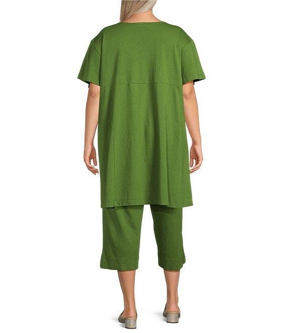 Bryn Walker Plus Mara Cotton Jersey Round Neck Short Sleeve Tunic Product Image